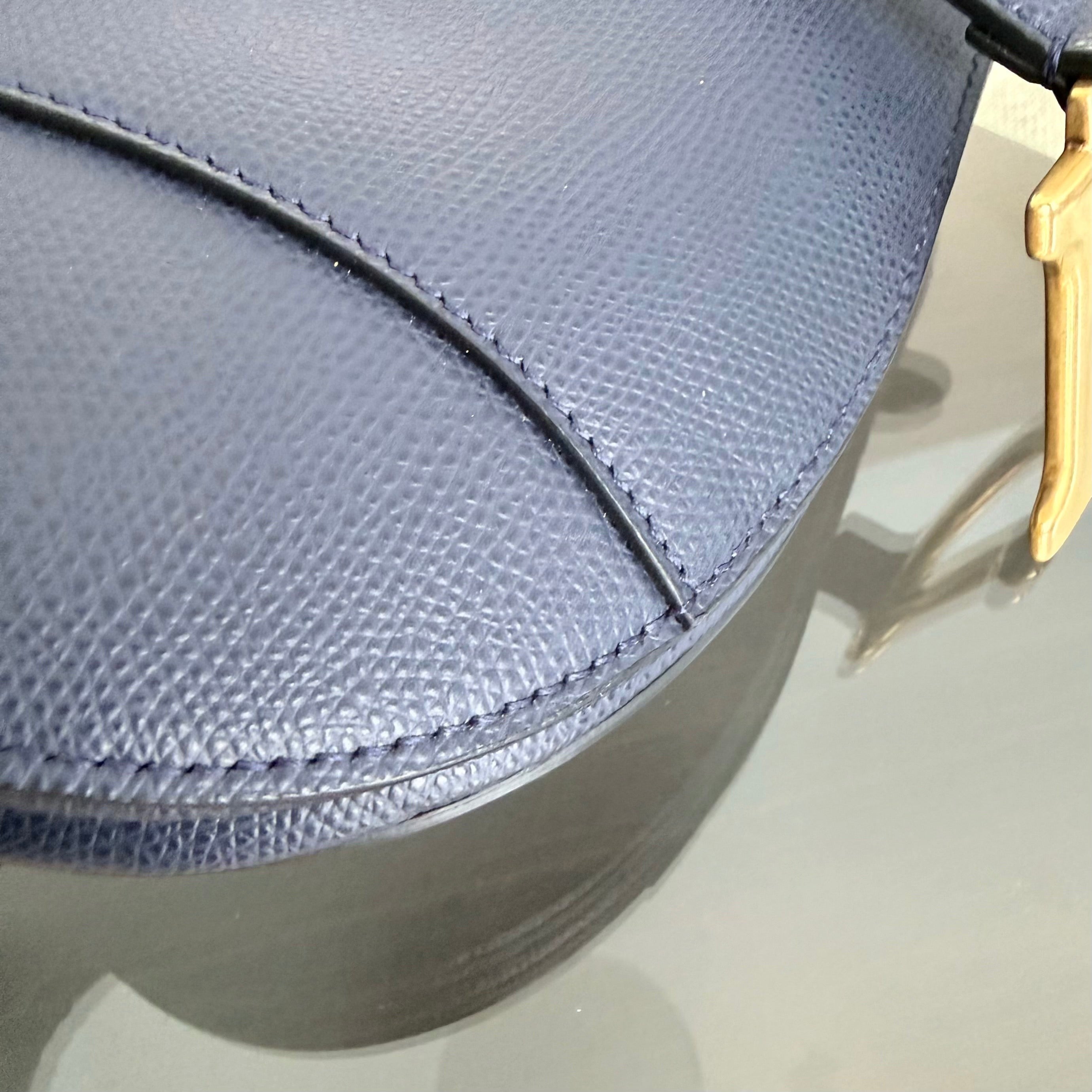 Dior Saddle Medium - Caviar Dark Blue Gold Hardware