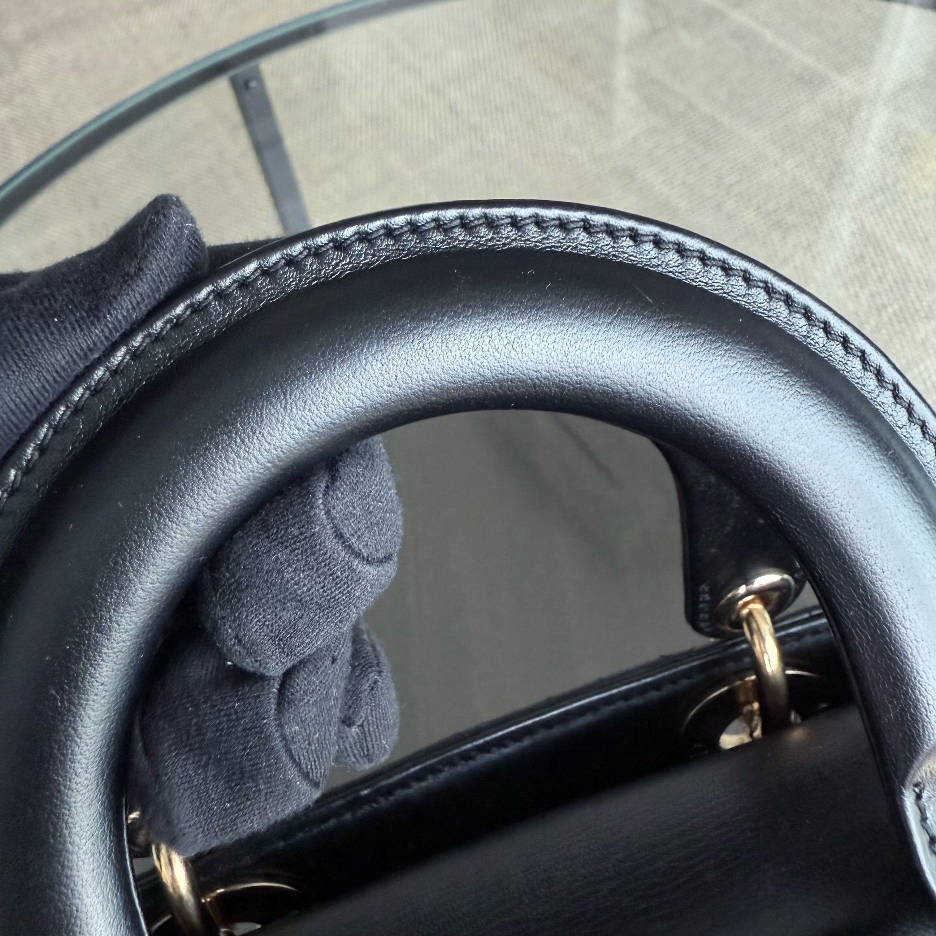 Dior Lady Small Flap - Cannage Lambskin Black Gold Hardware