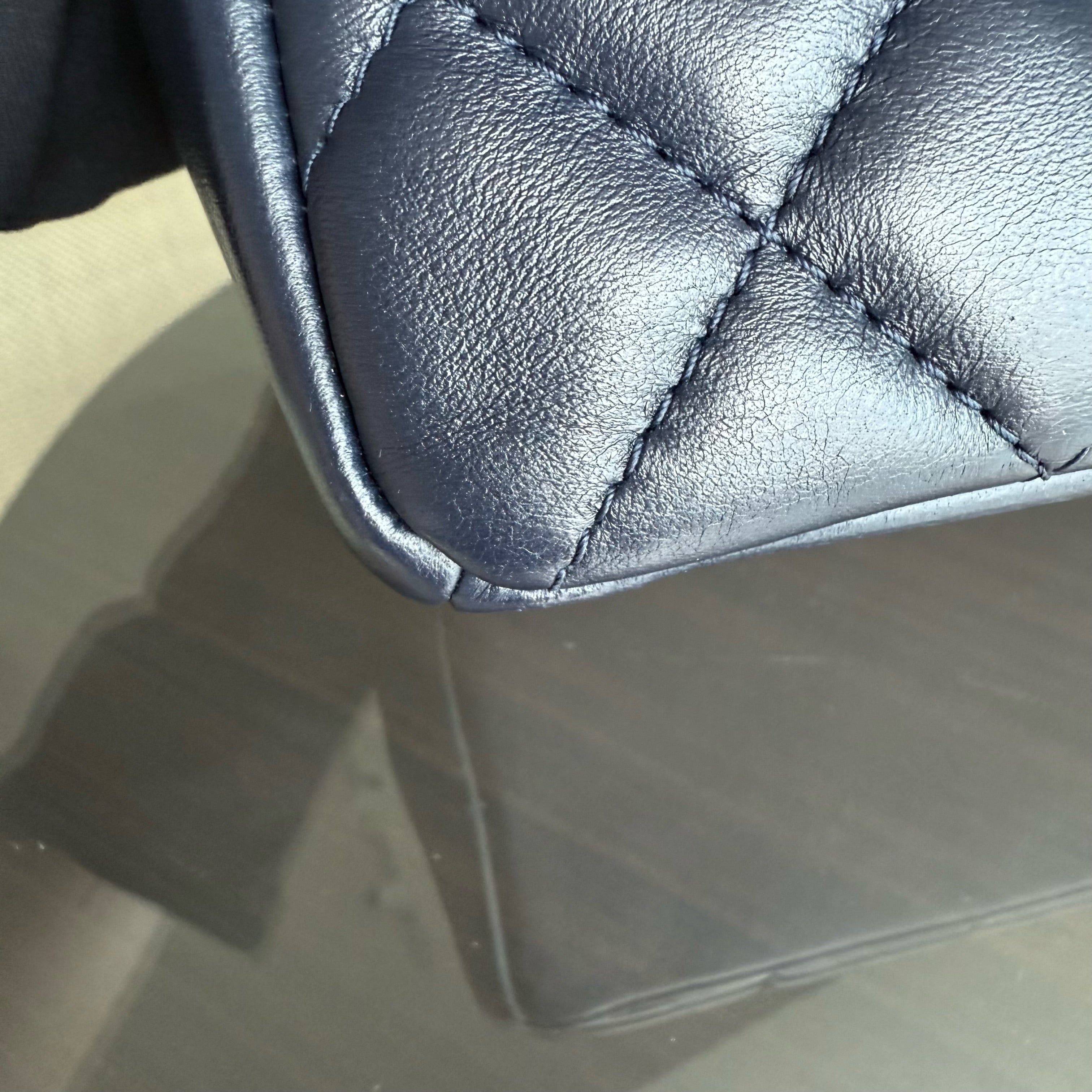Chanel Chic Flap Seasonal Flap Medium - 25CM Quilted Lambskin Dark Blue Series 21