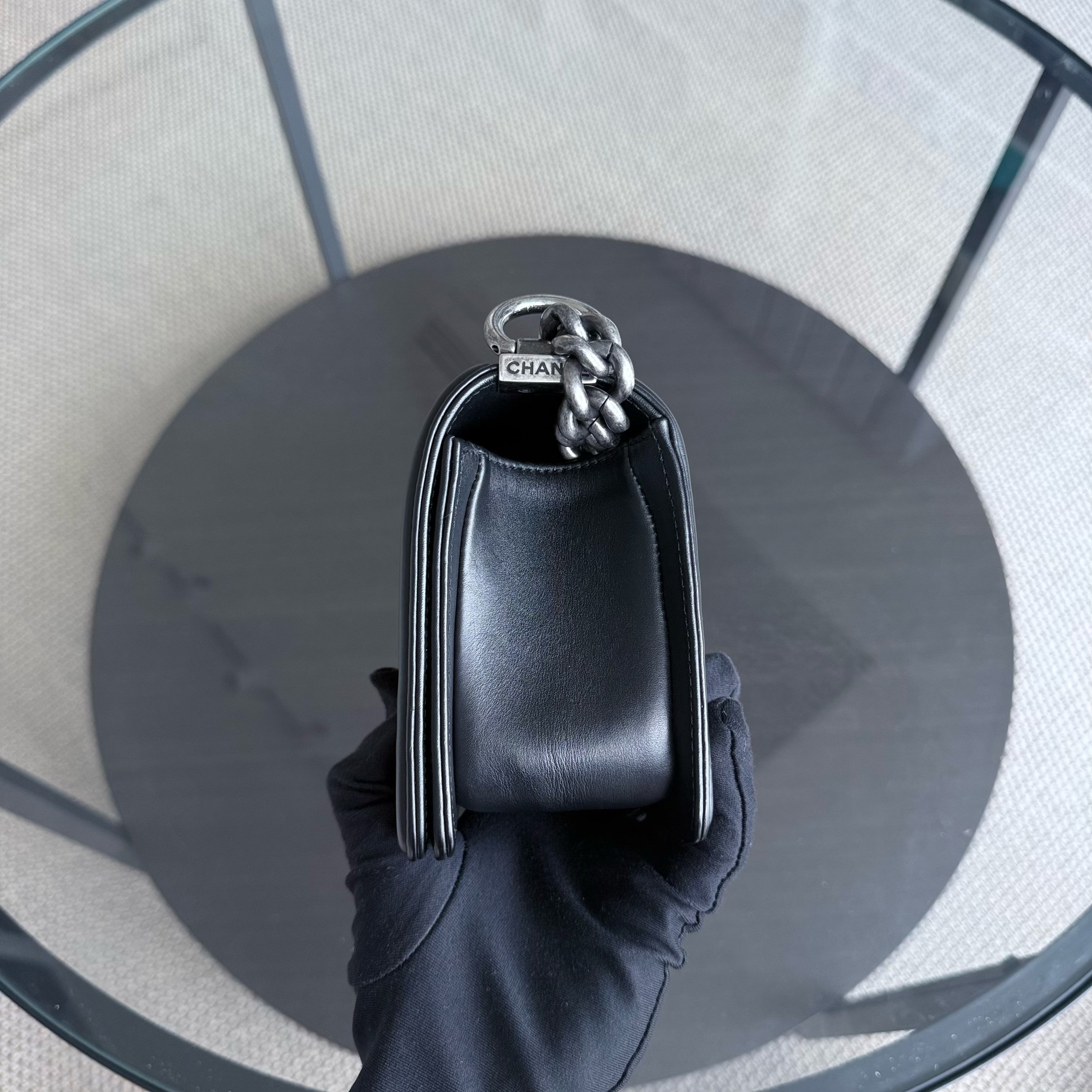 Chanel Boy Small Exotic Limited Edition - Stingray Black Ruthenium Silver Hardware Series 18