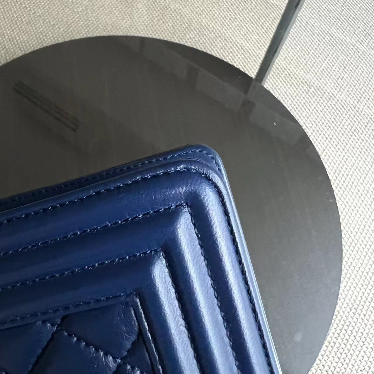 Chanel Boy Small - Quilted Lambskin Dark Blue Ruthenium Silver Hardware Series 21