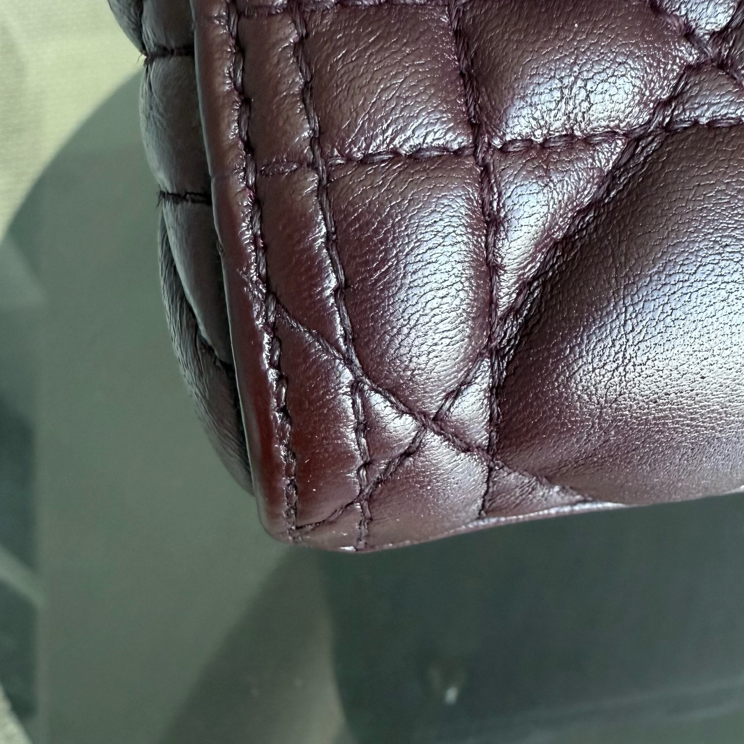 Dior Lady Medium - Cannage Lambskin Dark Burgundy Red Gold Hardware NO STRAP
