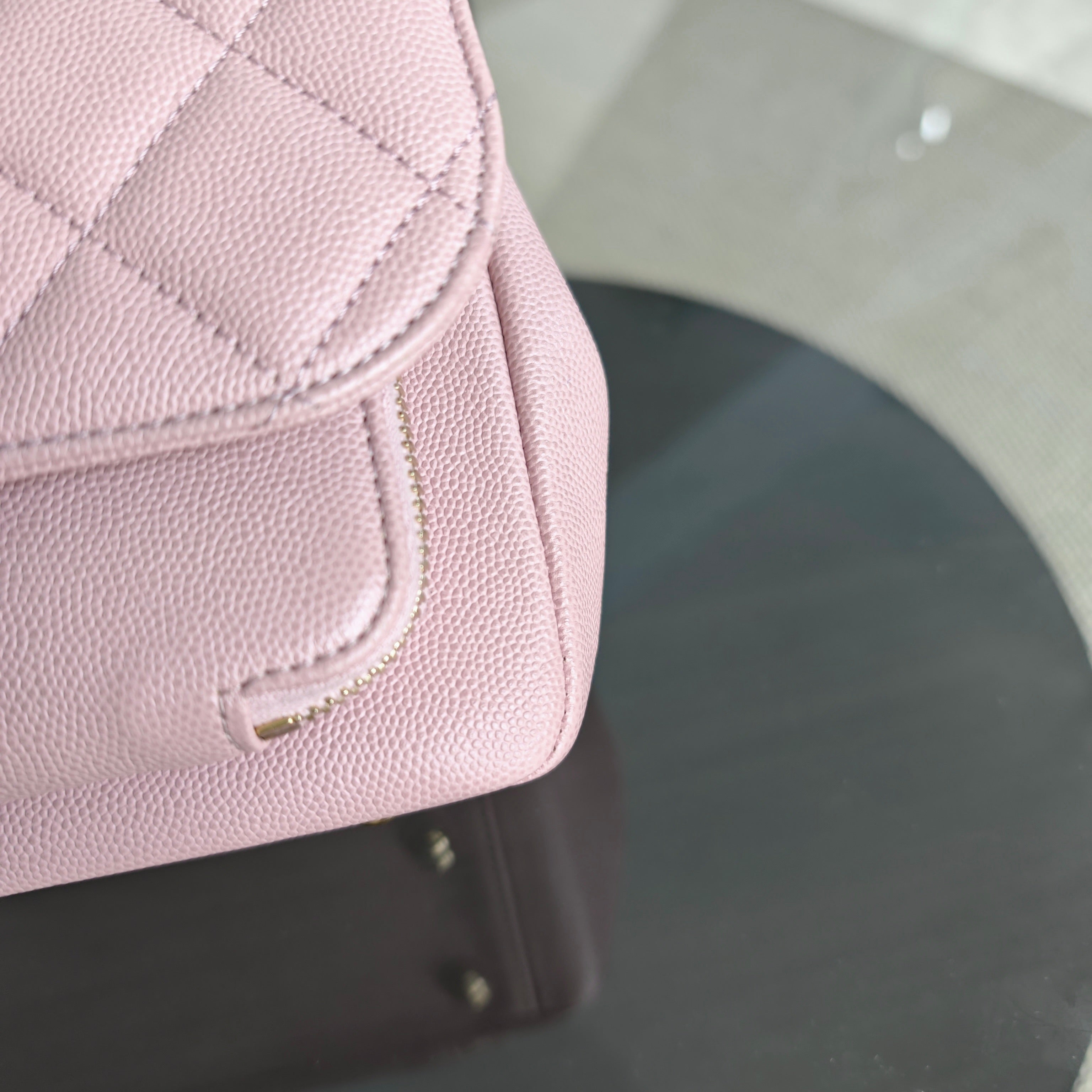 Chanel Business Affinity - Medium 23CM Caviar Quilted Sakura Light Pink Gold Hardware Series 25