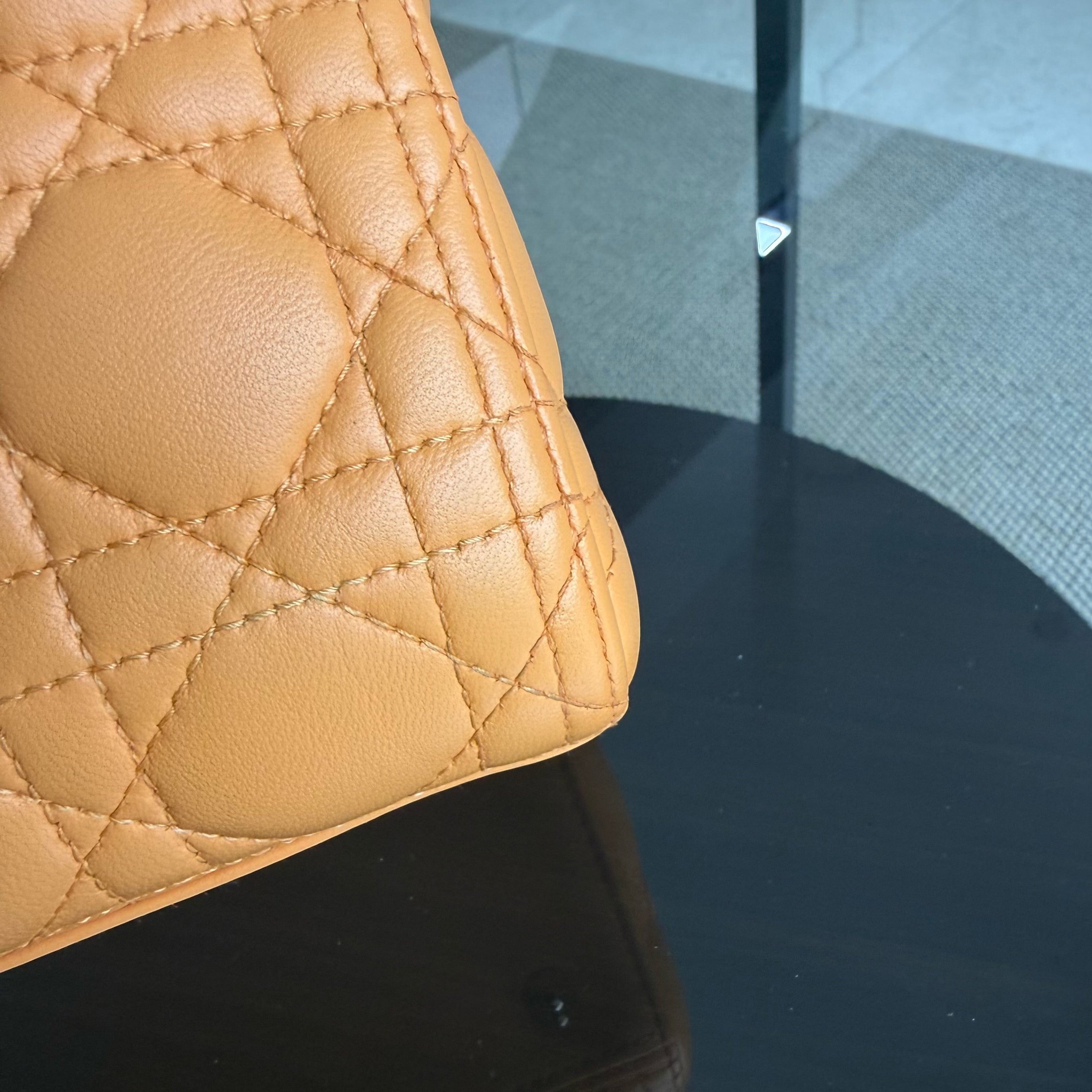 Dior Lady Medium - Cannage Lambskin Caramel Gold Hardware Strap