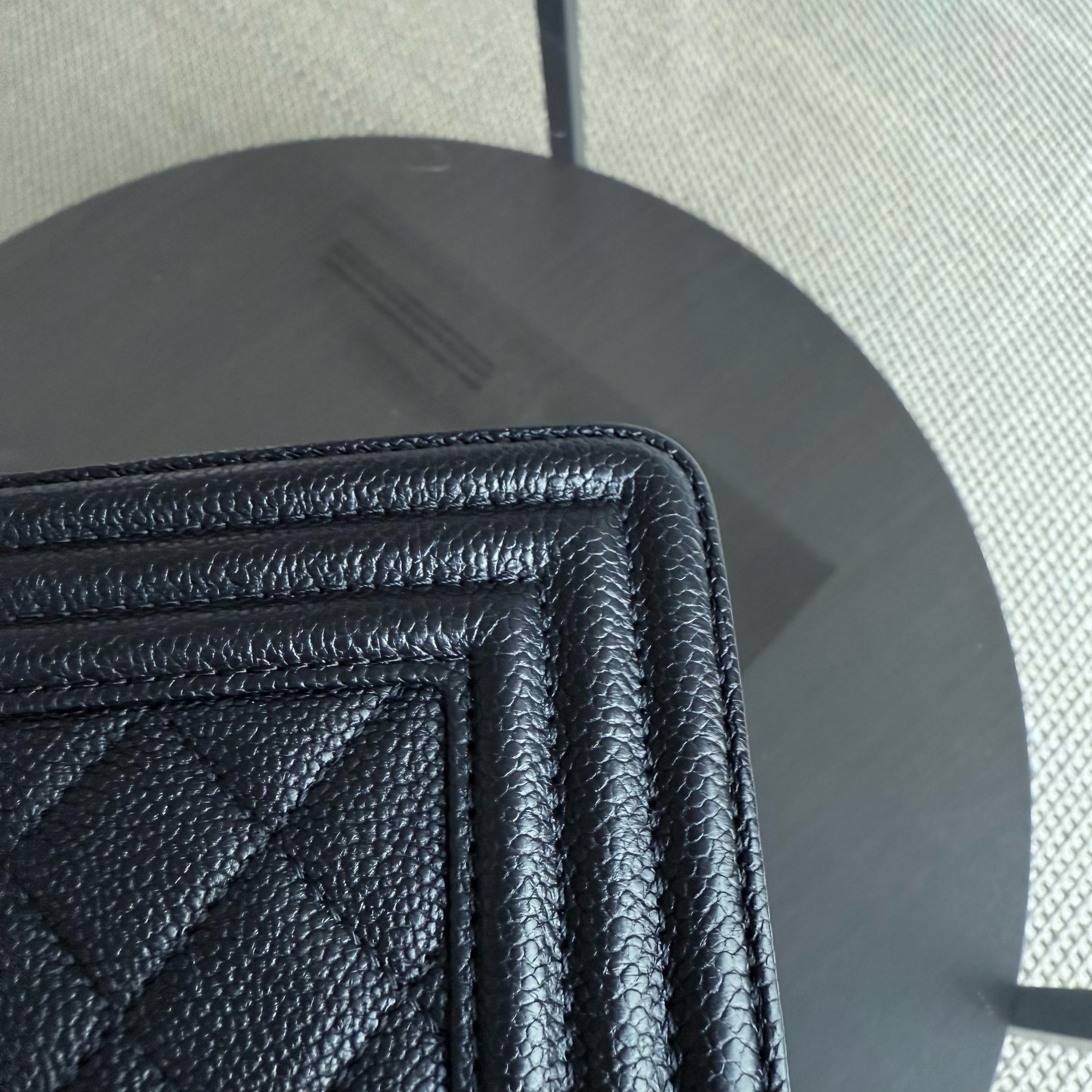 Chanel Boy Medium - Caviar 28CM New Medium Quilted Black Ruthenium Silver Hardware Series 23