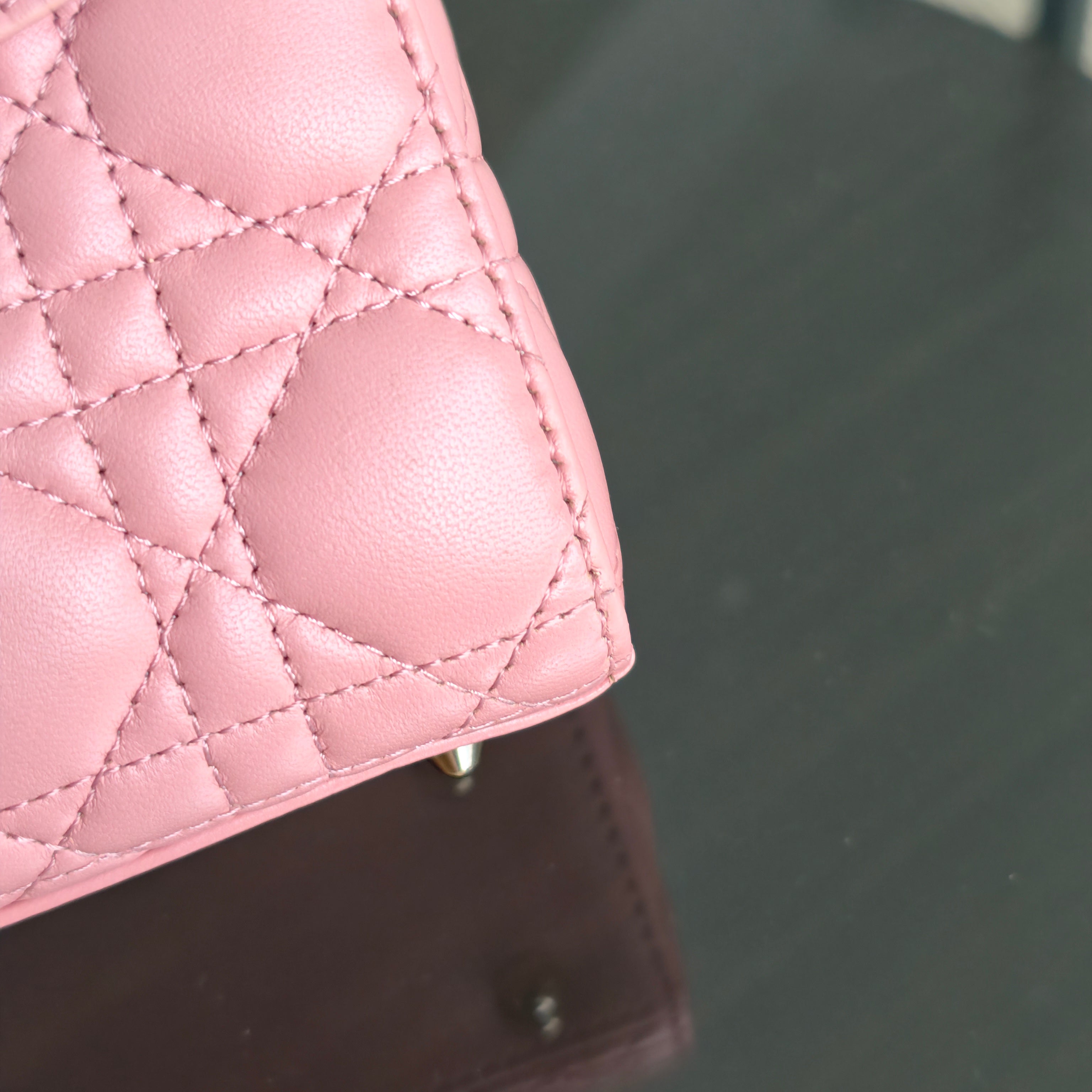 Dior Lady Small Flap - Cannage Lambskin Pink Gold Hardware