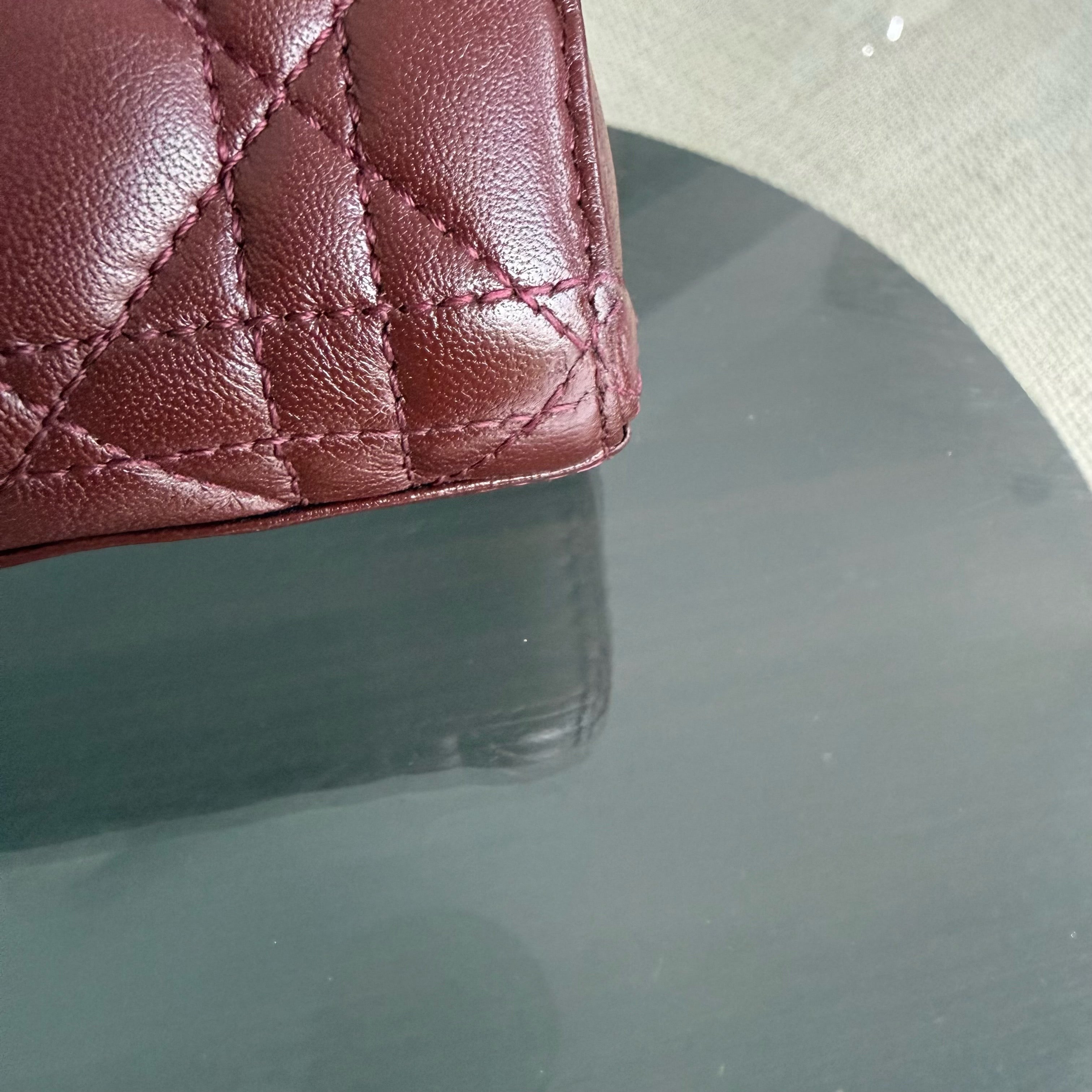 Dior D-Joy Medium - Cannage Lambskin Burgundy Gold Hardware