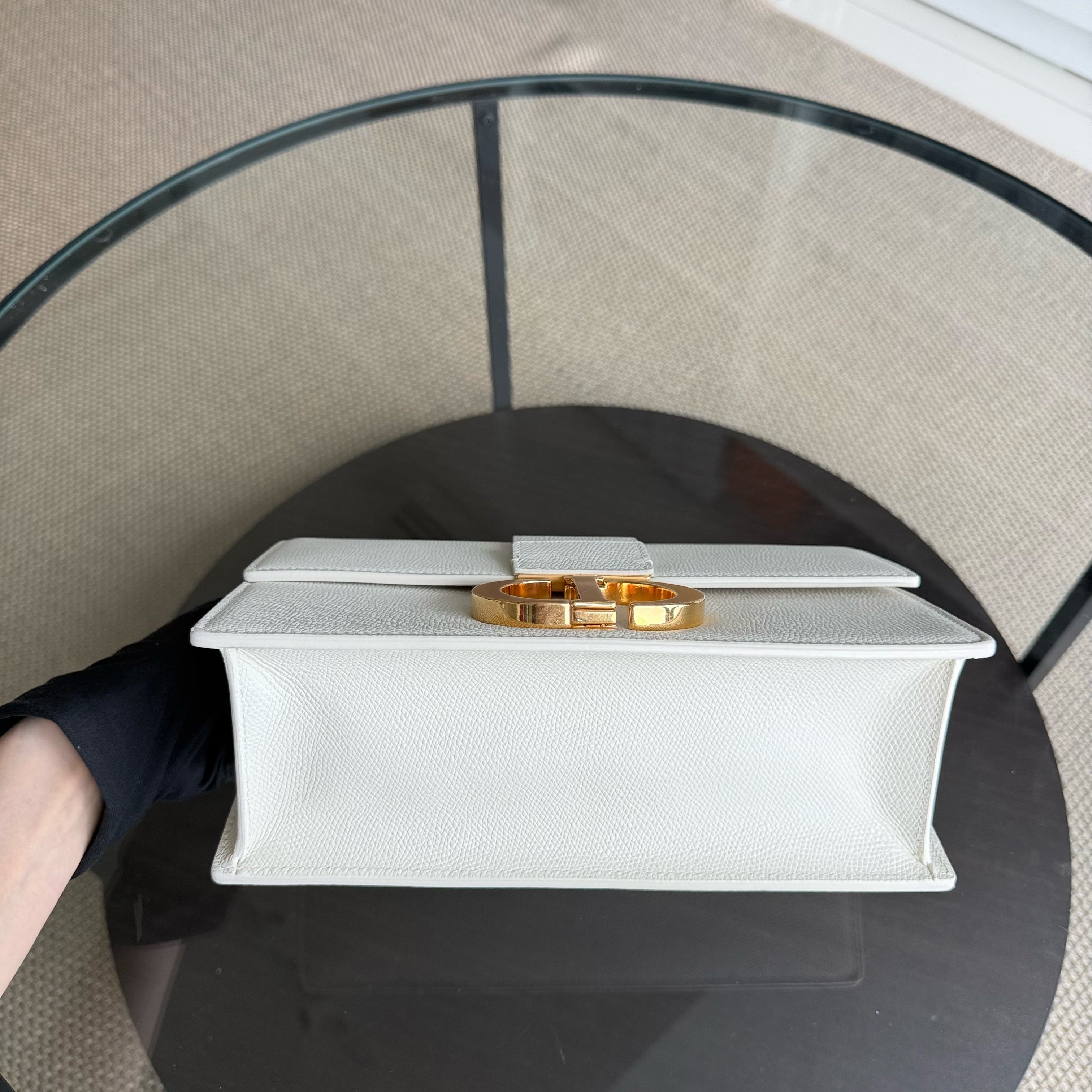 Dior 30 Montaigne Chain - Grained Calfskin White Gold Hardware