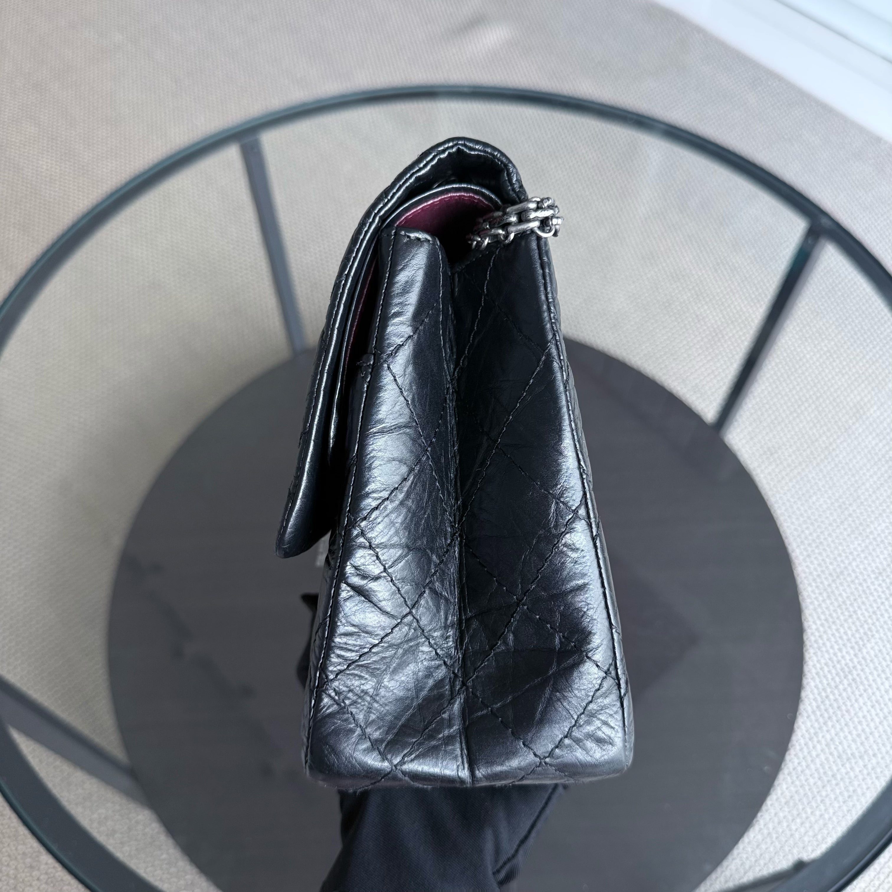 Chanel 2.55 Reissue 227 - Quilted Aged Calfskin Black Ruthenium Silver Hardware Series 13