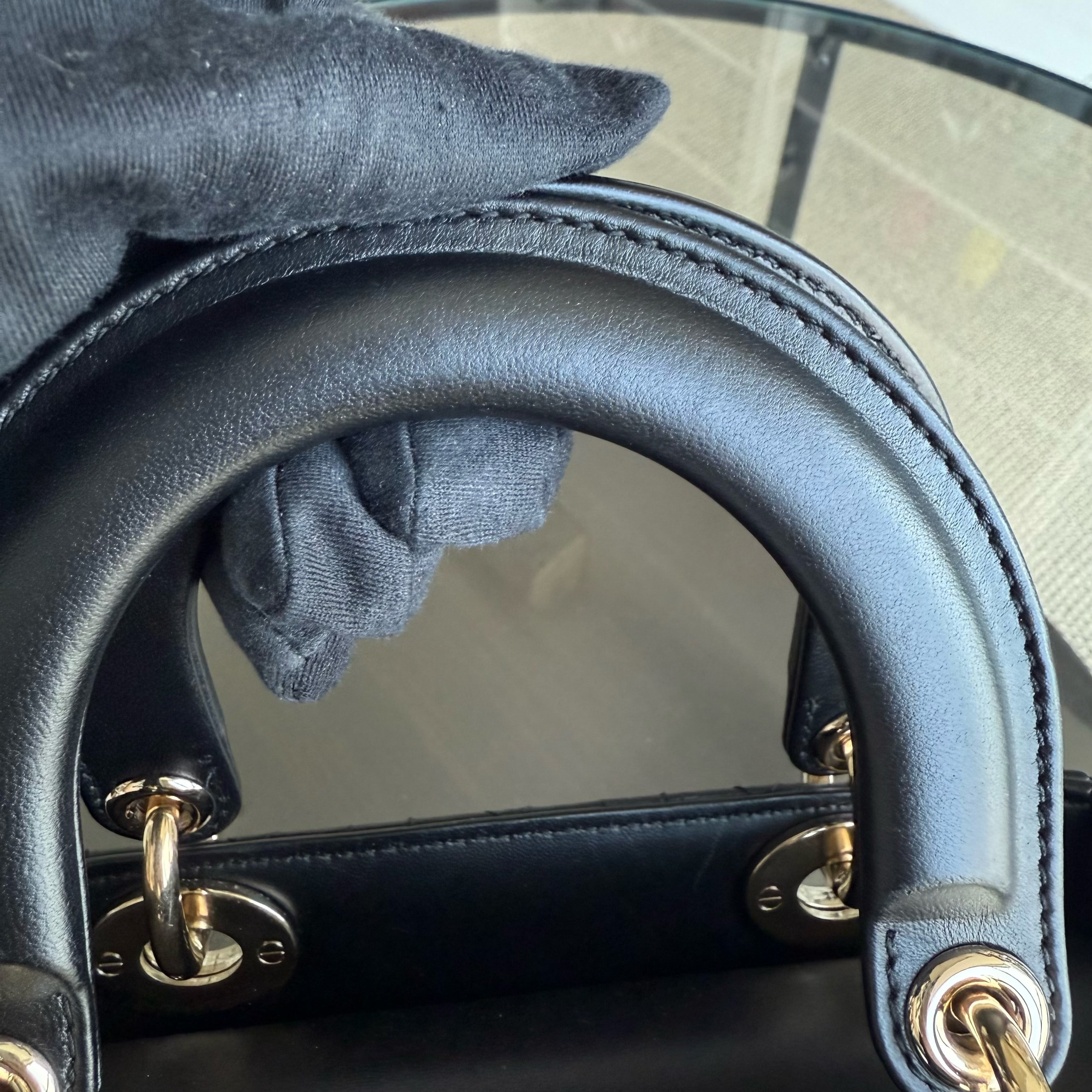 Dior Lady Small Flap MyABC - Cannage Lambskin Black Gold Hardware ABC Charm