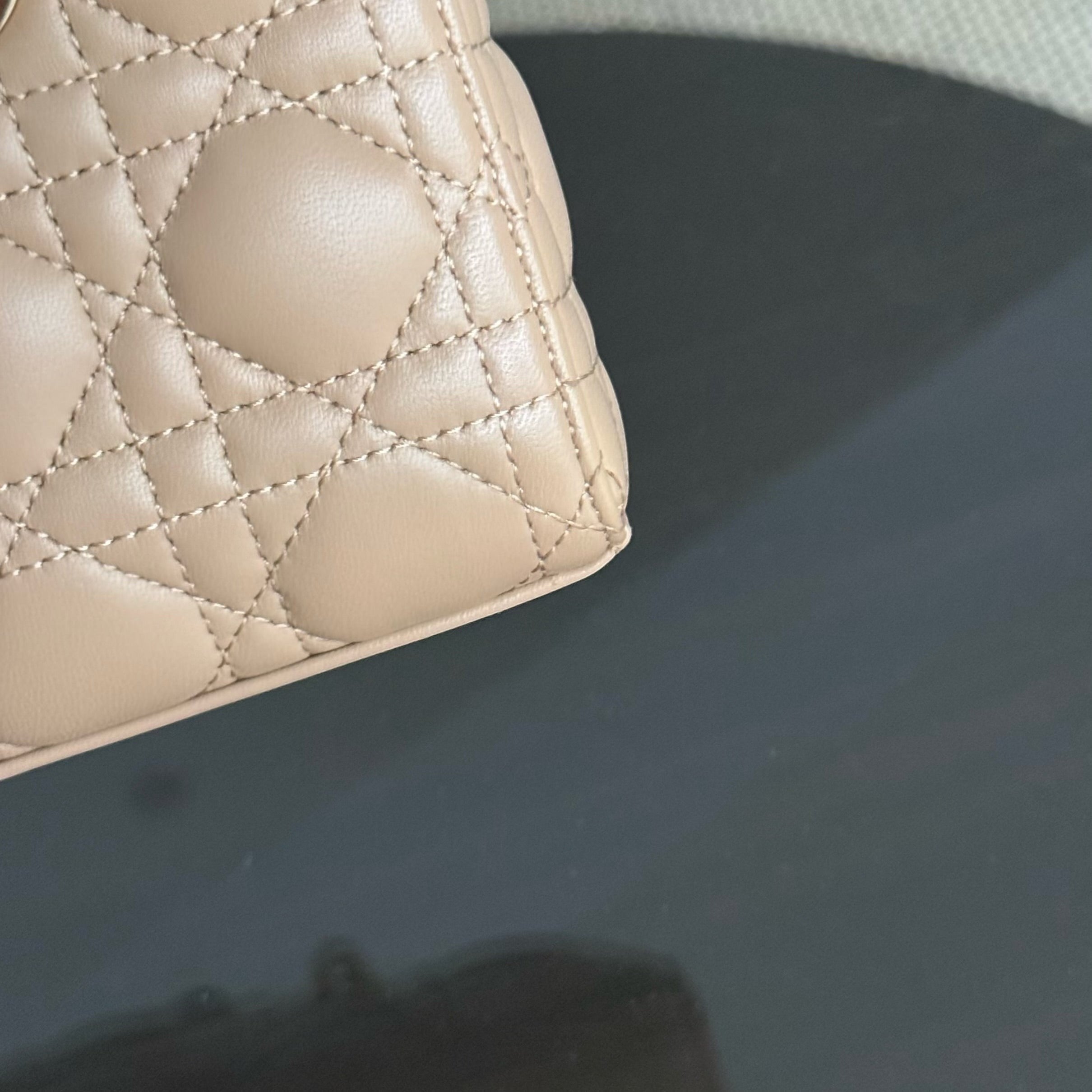 Dior D-Joy Small Lady - Cannage Lambskin Caramel Beige Gold Hardware