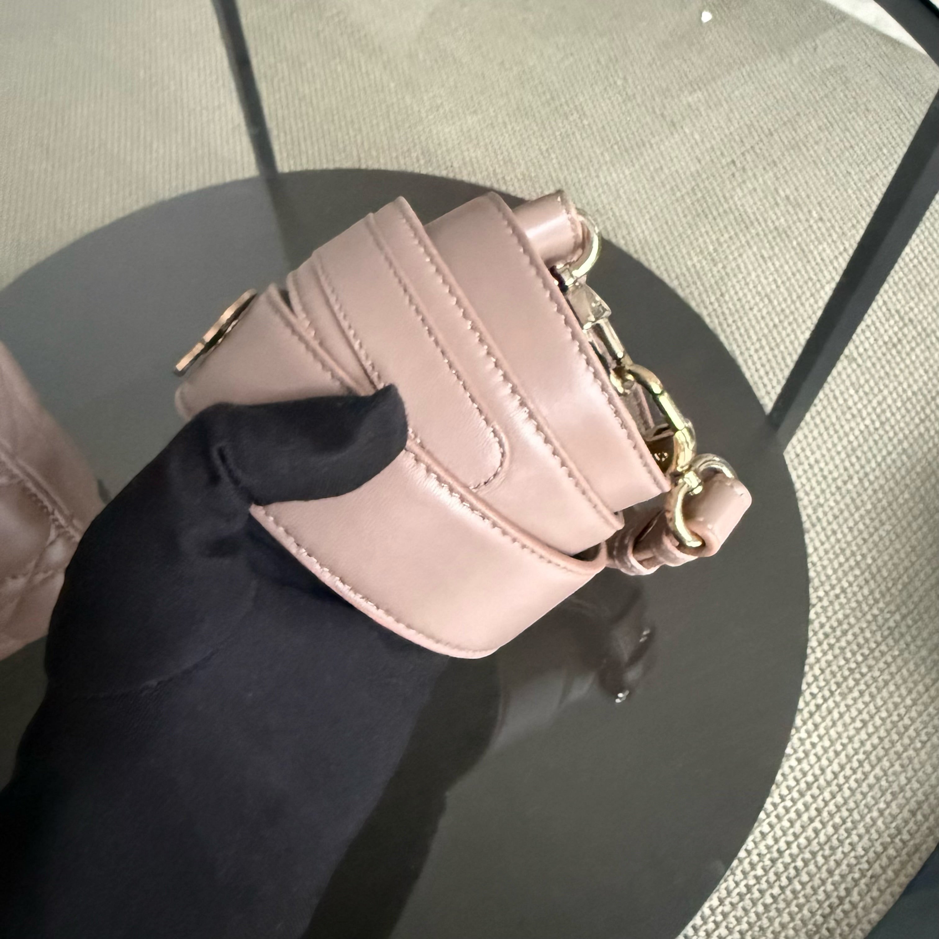 Dior Lady Small Flap - 20CM Cannage Lambskin Blush Pink Gold Hardware