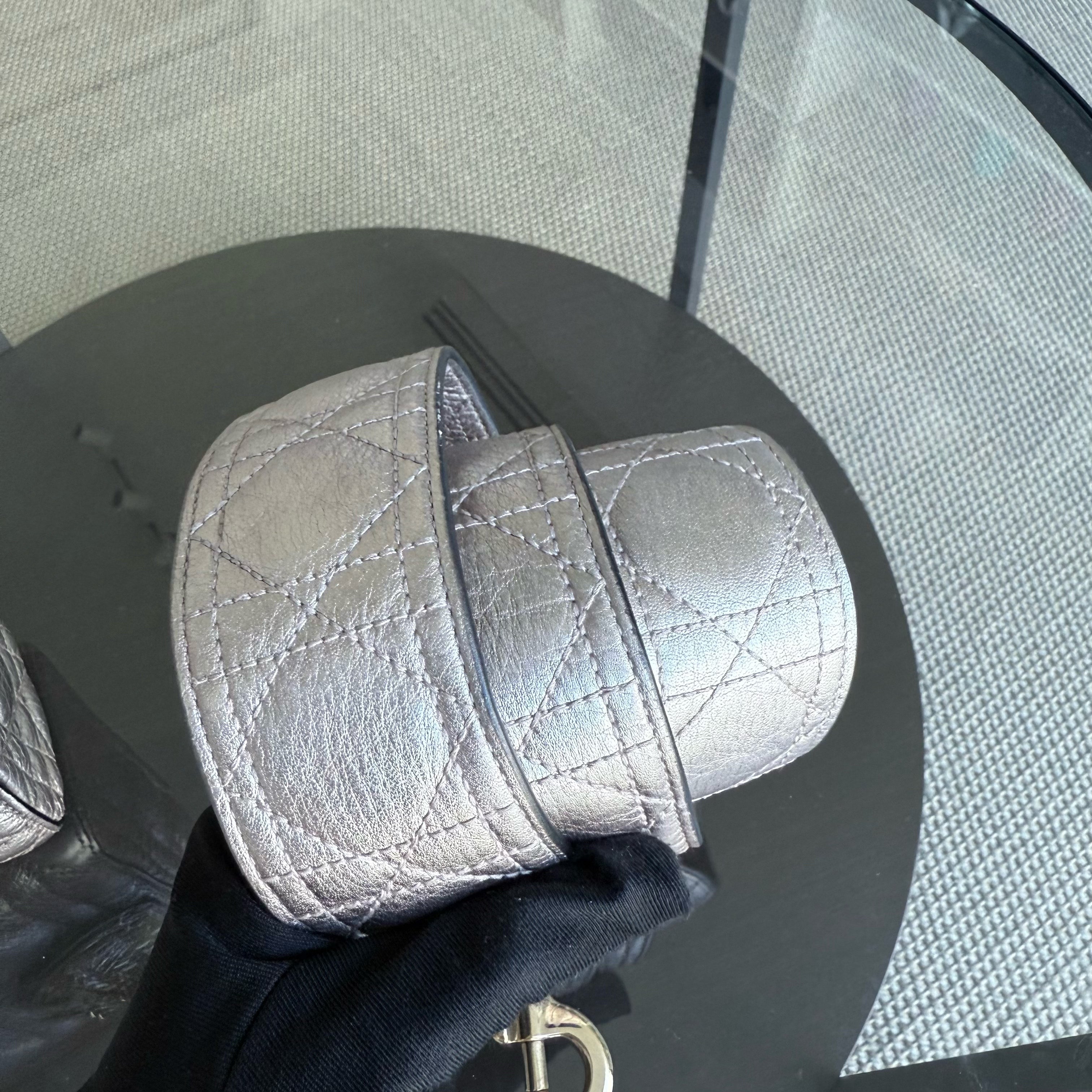 Dior Lady Mini - Cannage Calfskin Metallic Rose Gold Hardware
