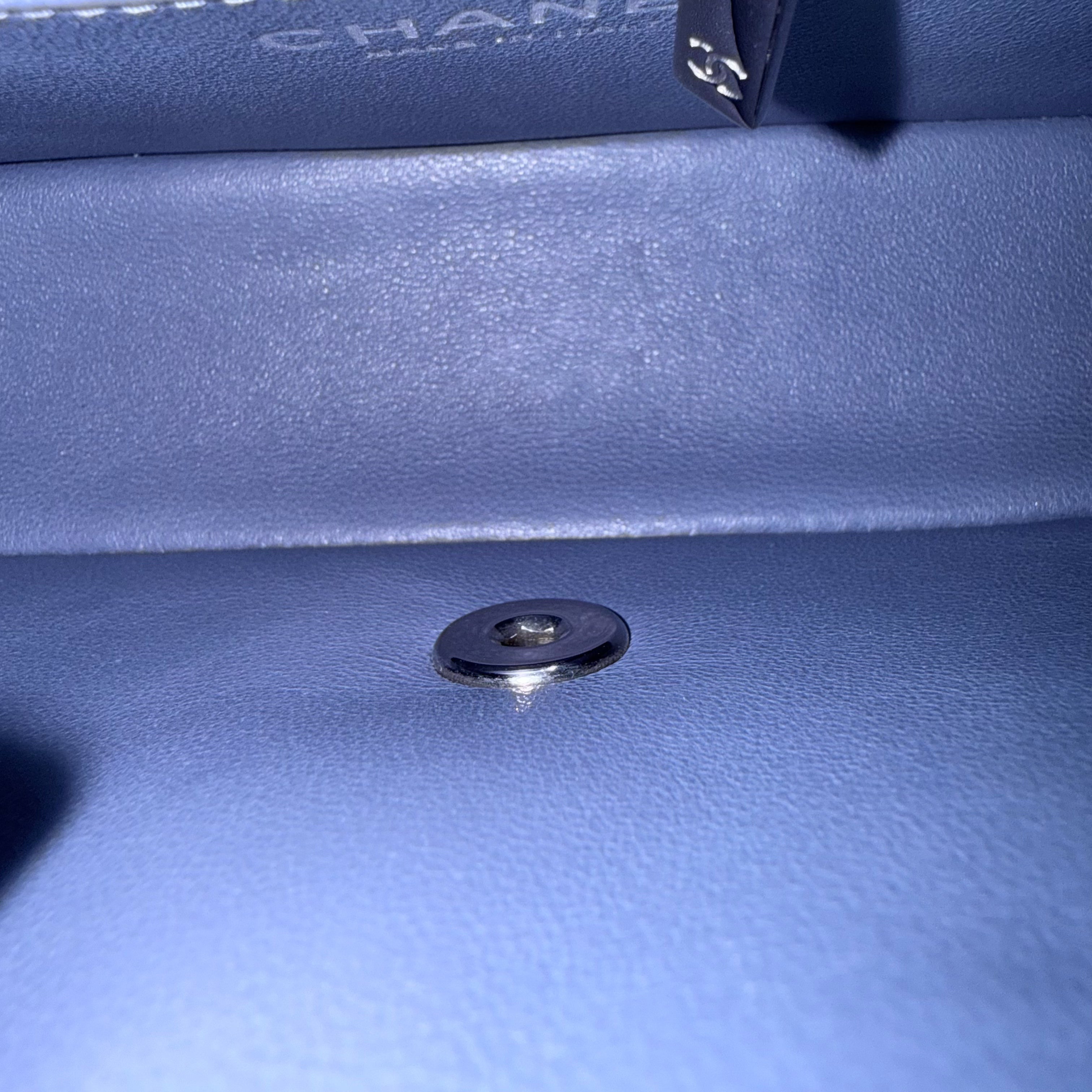 Chanel Classic Flap Mini - 20CM Quilted Lambskin Blue Silver Hardware Series 16