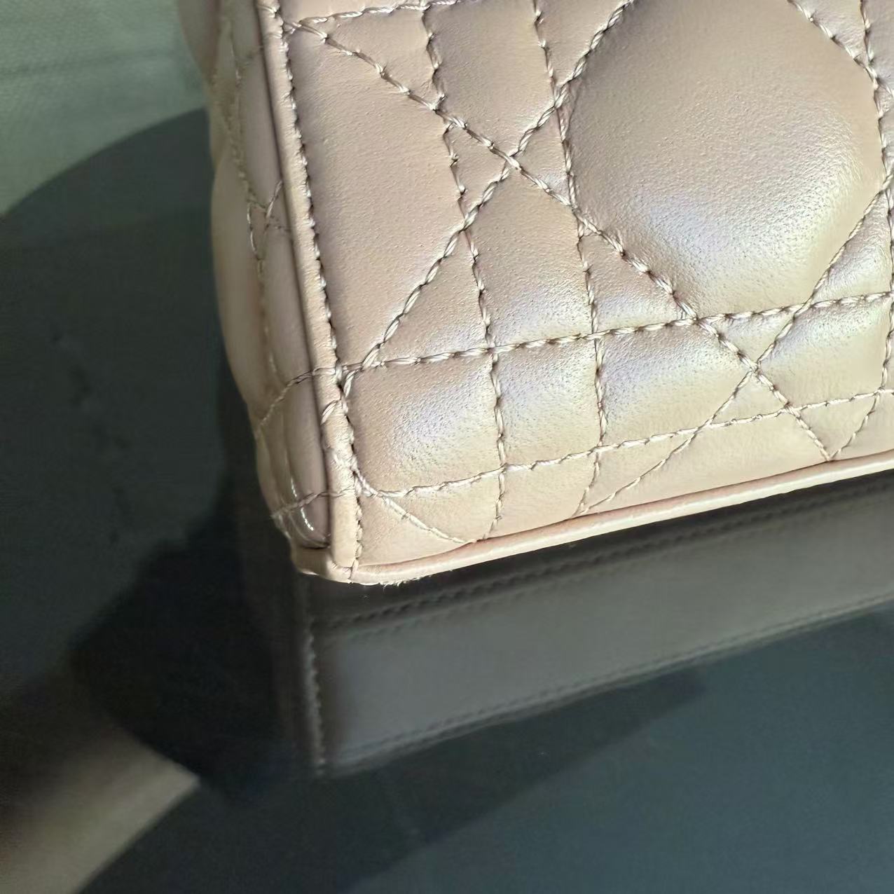 Dior D-joy Micro - Lambskin Cannage Nude Pink Gold Hardware