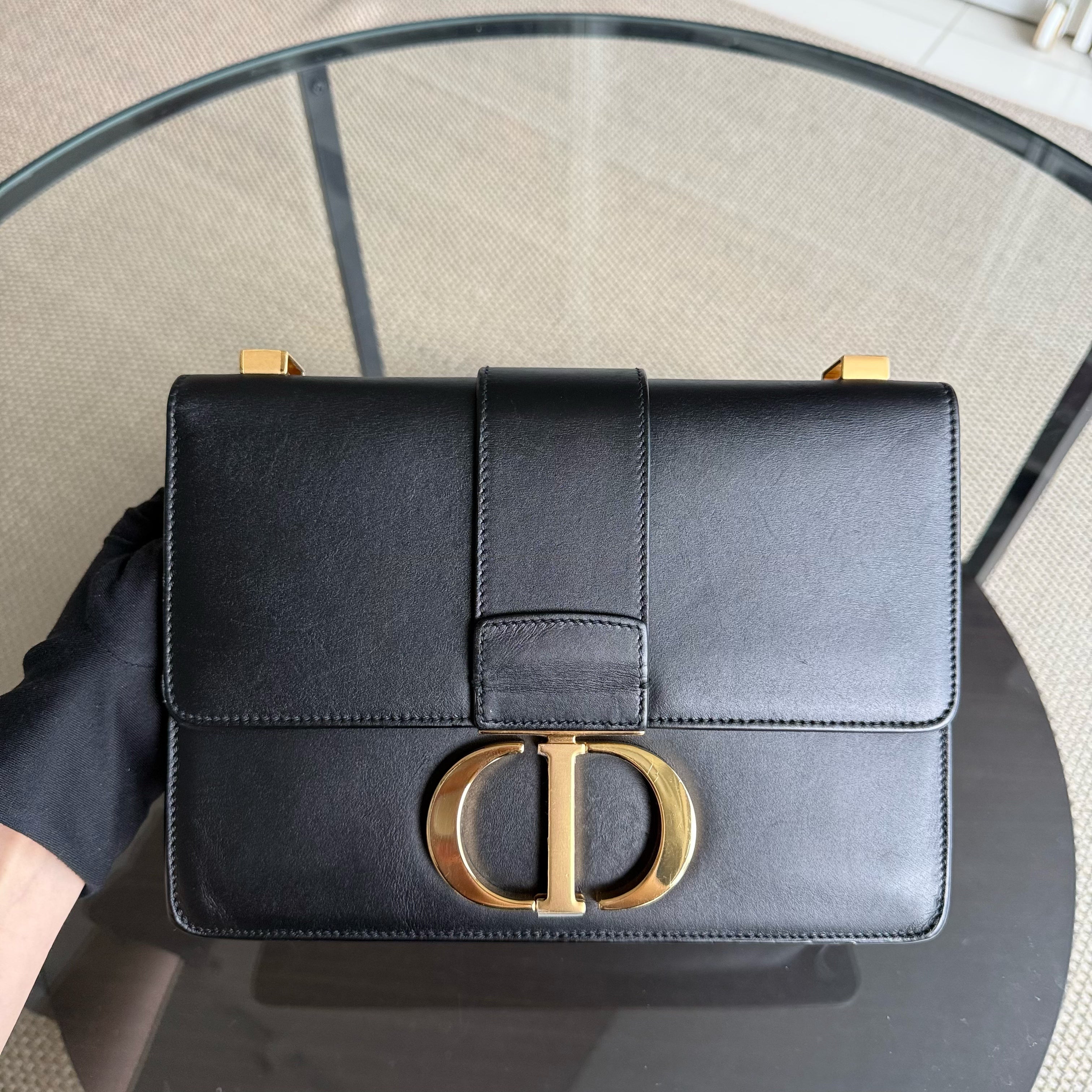 Dior Montaigne 30 - Smooth Calfskin Black Gold Hardware