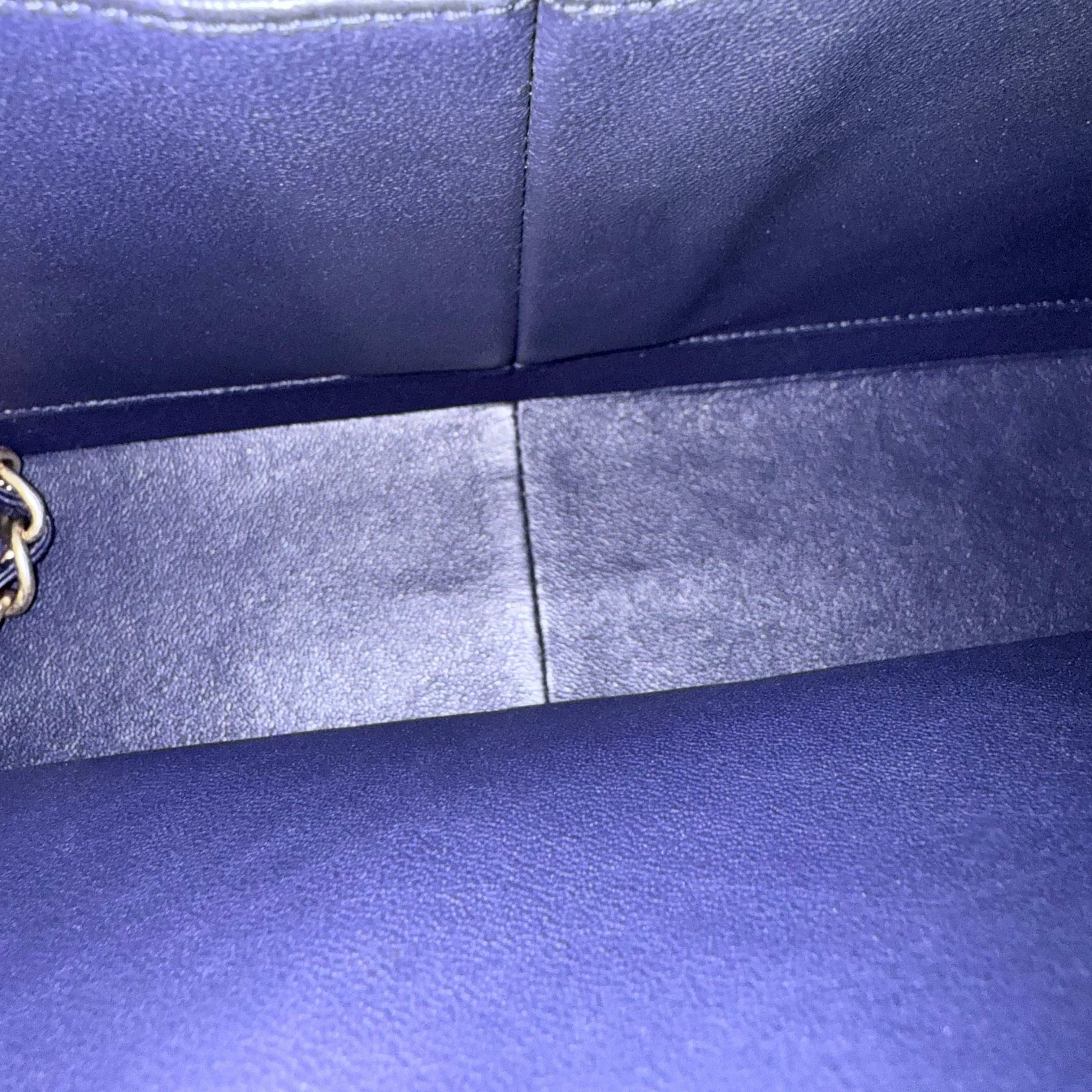 Chanel Classic Flap Jumbo - Caviar Double Flap 30CM Quilted Dark Blue Gold Hardware Series 21