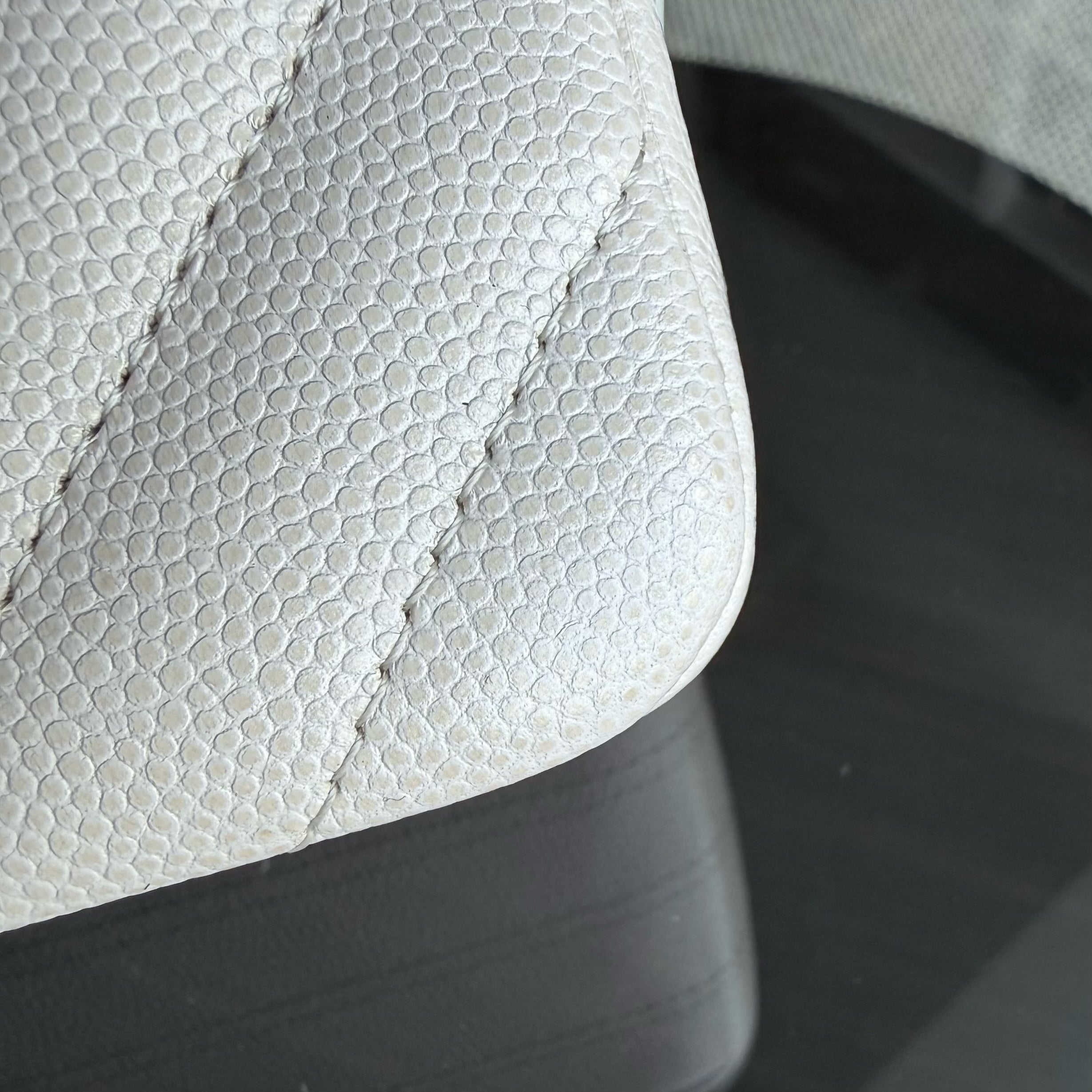 Chanel Classic Flap Small - Caviar 23CM Chevron Cream White Gold Hardware Series 26