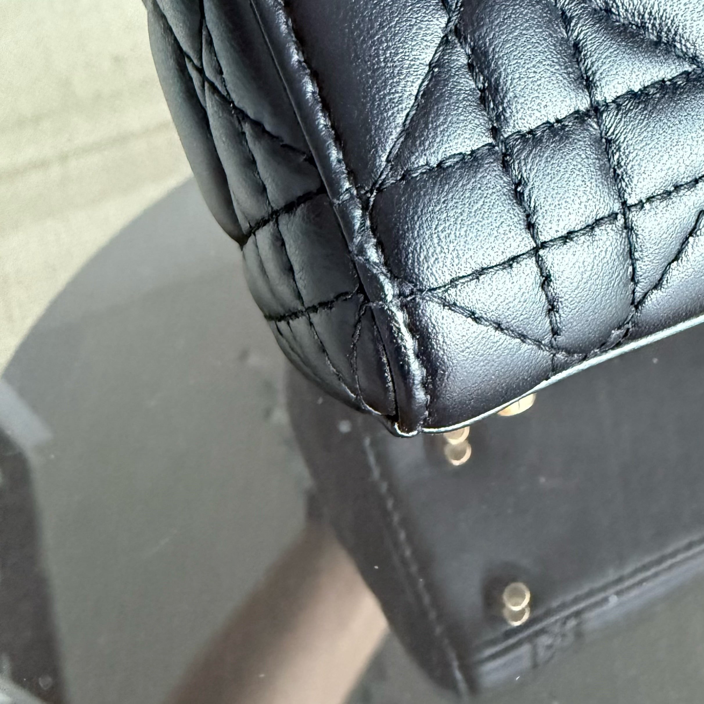 Dior Lady Mini - Cannage Lambskin Black Gold Hardware Adjustable Strap