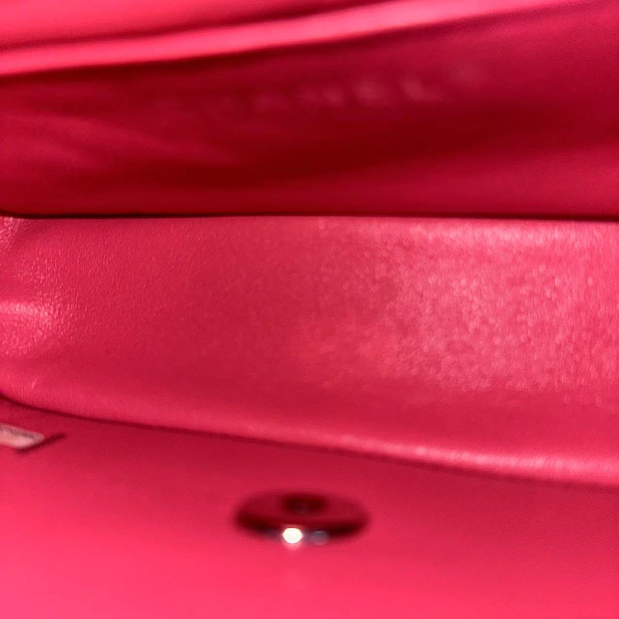Chanel Classic Flap Mini - 20CM Rectangle Pink Quilted Lambskin Classic Flap Bag with Silver Hardware Series 28