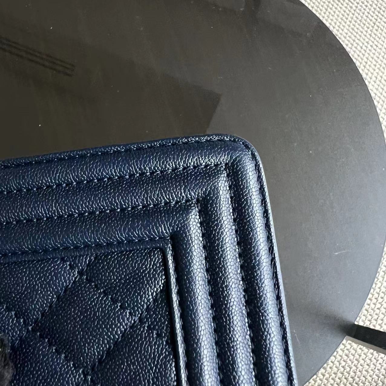 Chanel Boy Small - Caviar Quilted Grained Calfskin Dark Blue Golden Hardware Series 26