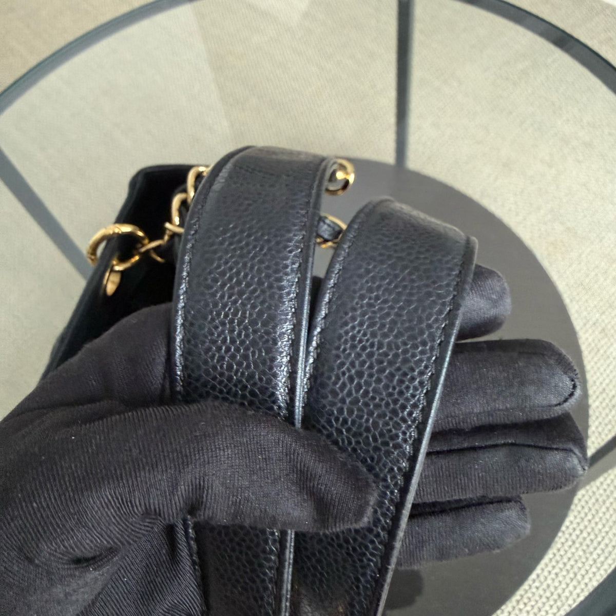 Chanel PST Petite Shopping Tote - Caviar Quilted Grained Calfskin Black Gold Hardware Series 13