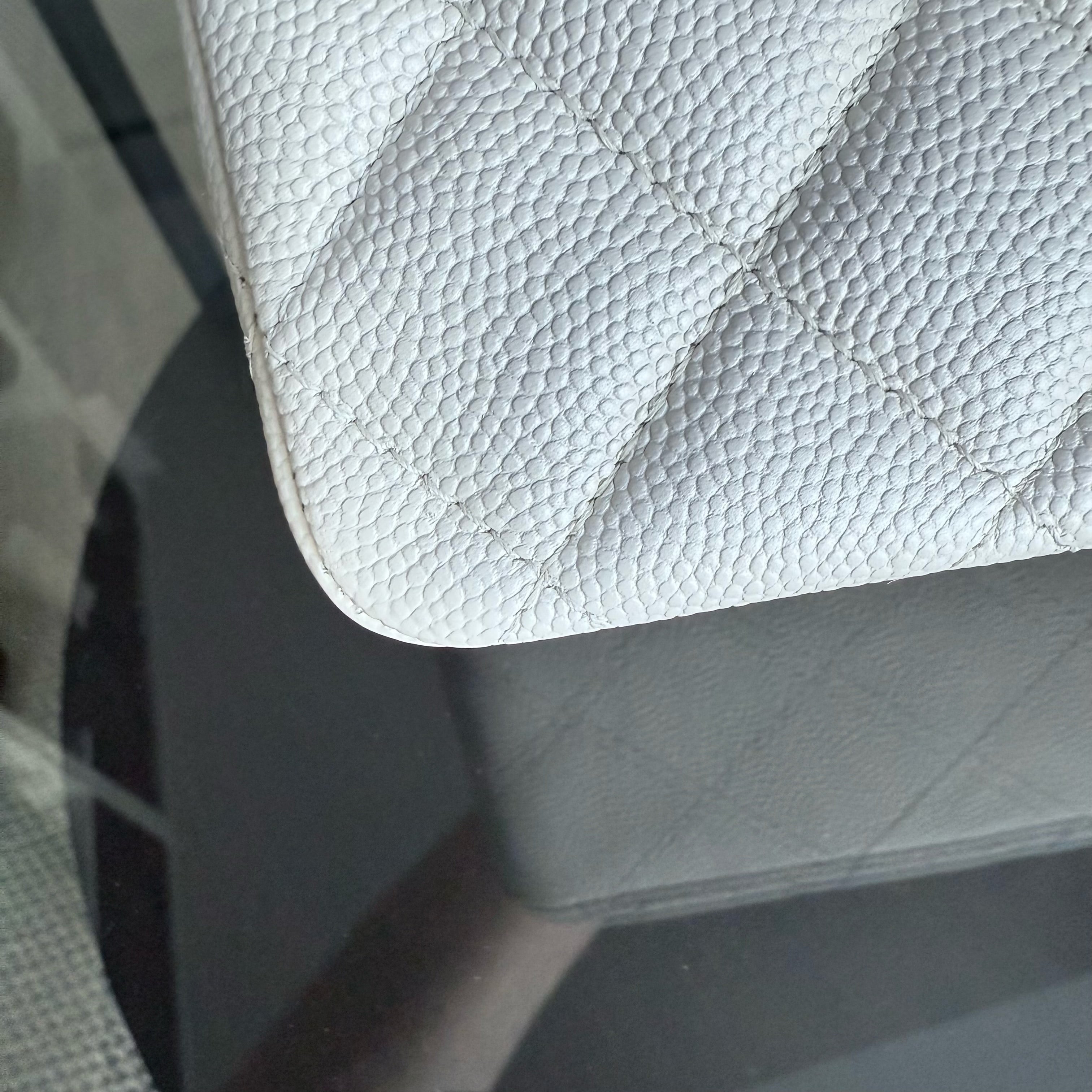 Chanel Classic Flap Medium - Caviar Quilted Grained Calfskin White Gold Hardware Series 23