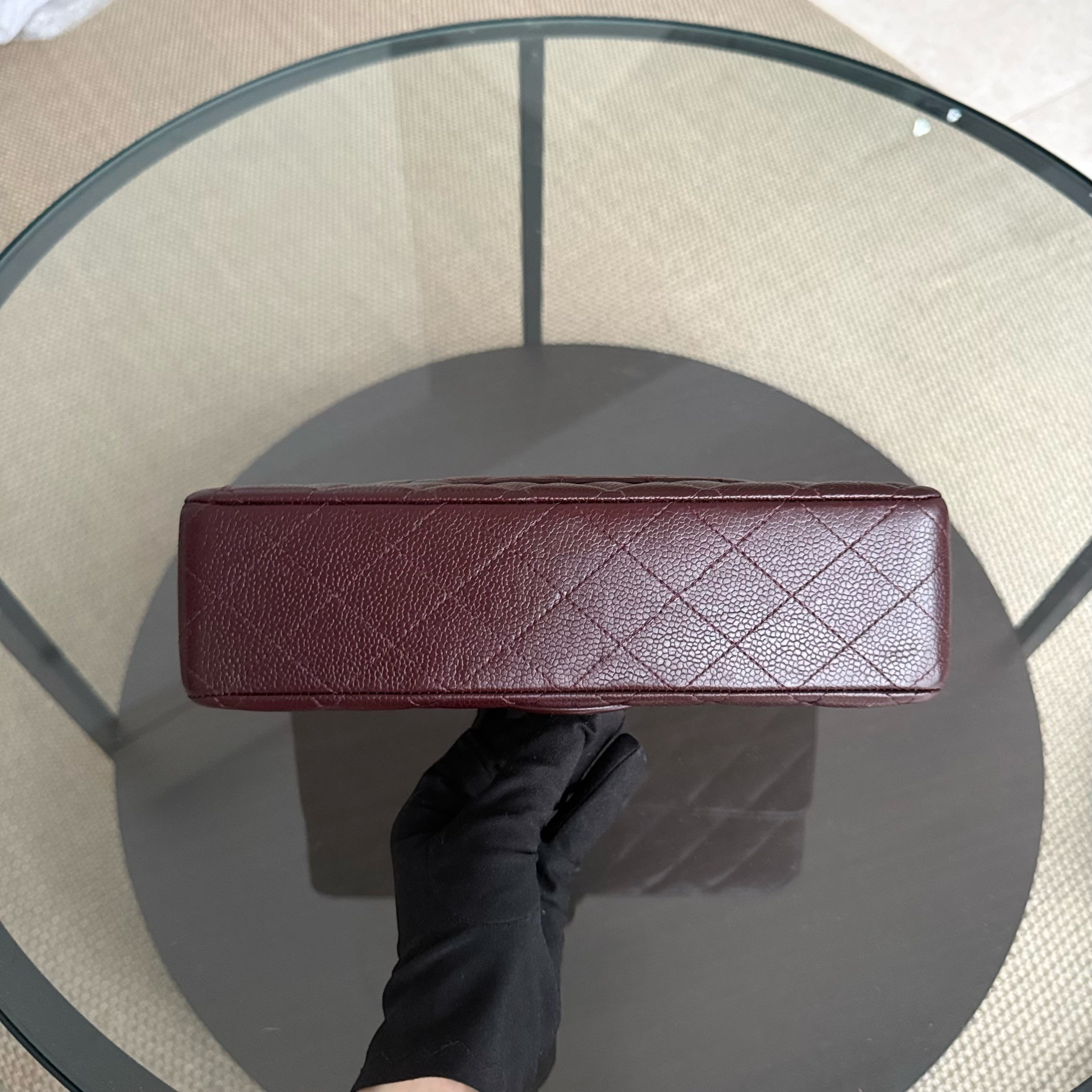 Chanel Classic Flap Medium - Caviar 25CM Quilted Dark Burgundy Silver Hardware Series 20