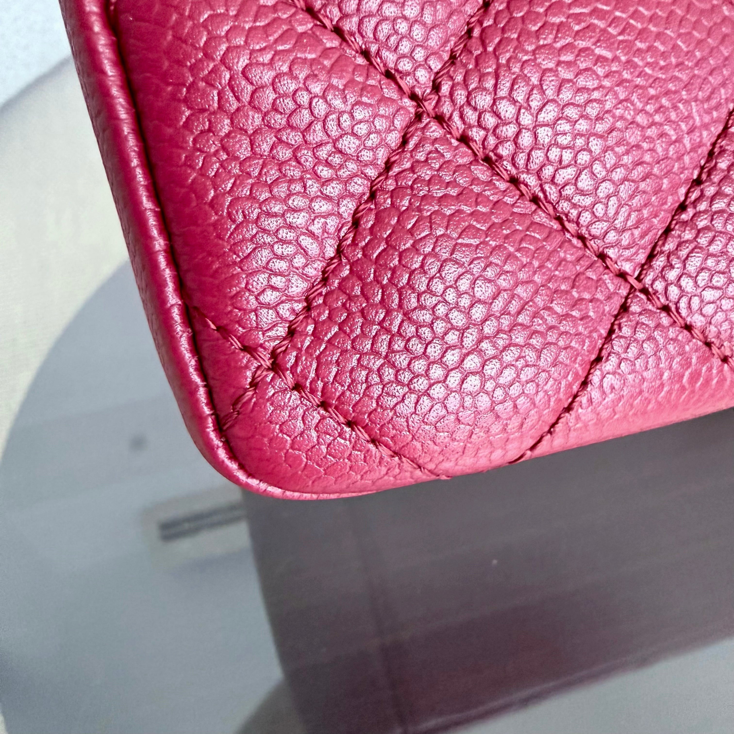 Chanel GST Grand Shopping Tote - Caviar Quilted Red Silver Hardware