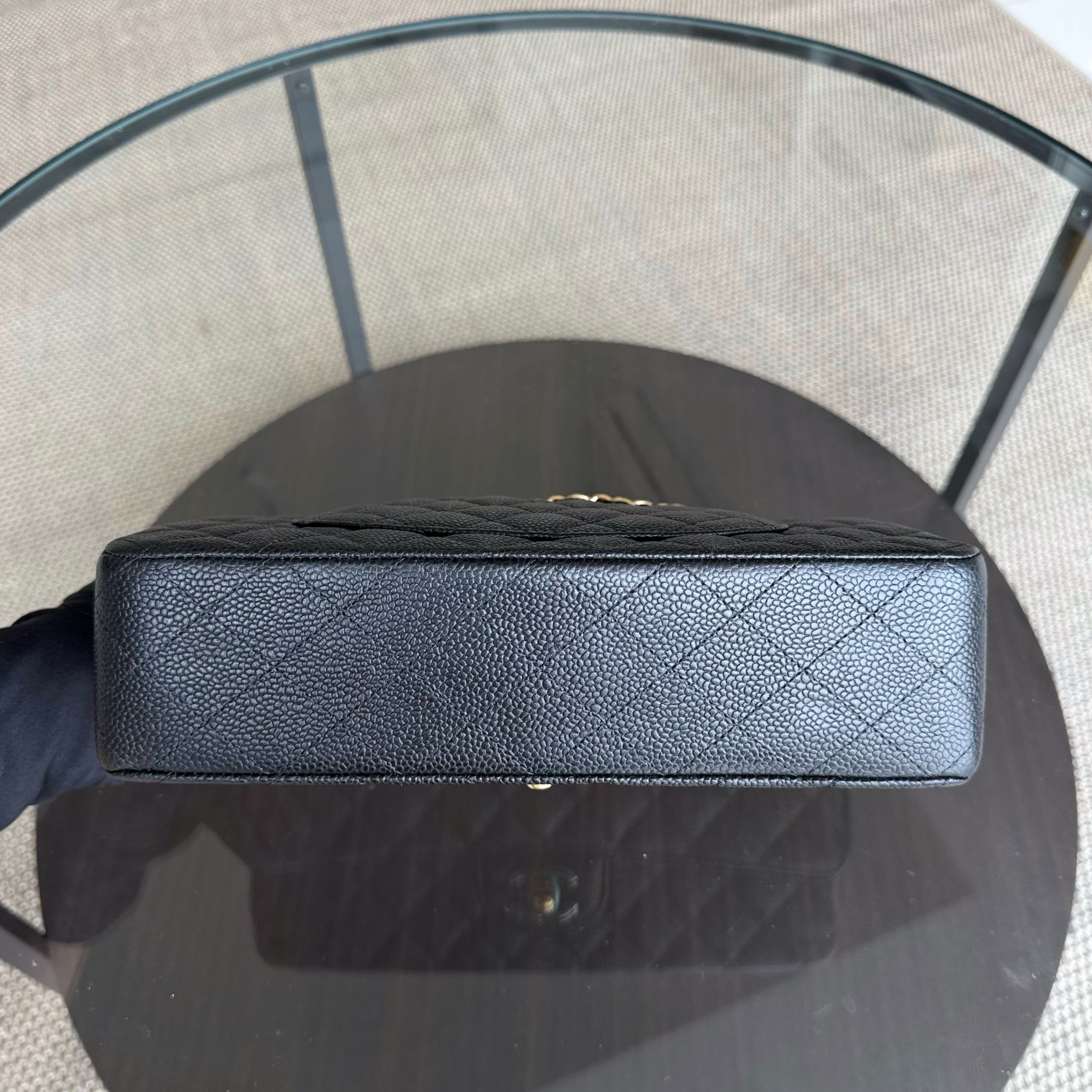 Chanel Classic Flap Medium - Caviar 25CM Quilted Black Gold Hardware Series 21