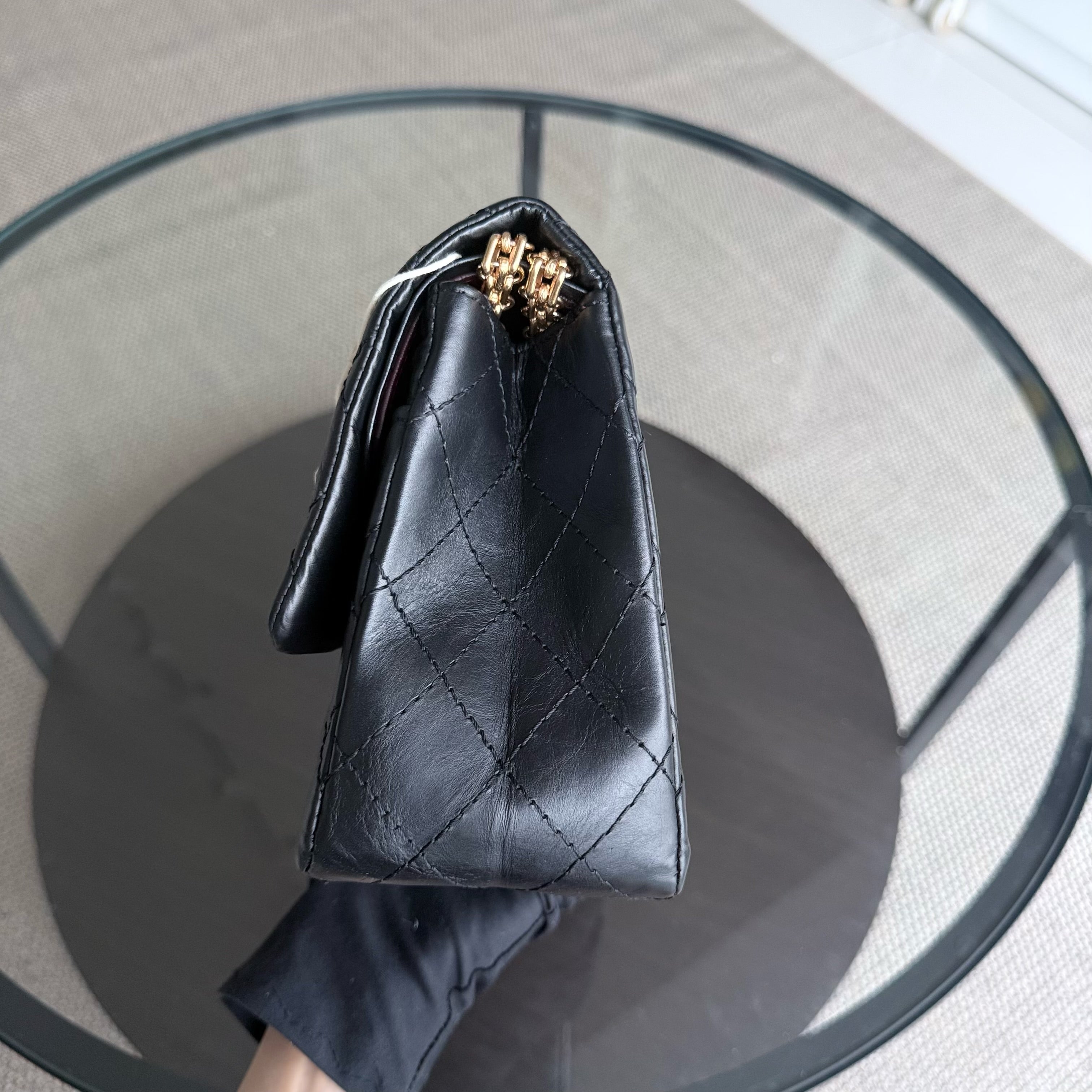 Chanel 2.55 Reissue 226 - 28CM Quilted Aged Calfskin Black Gold Hardware Series 14