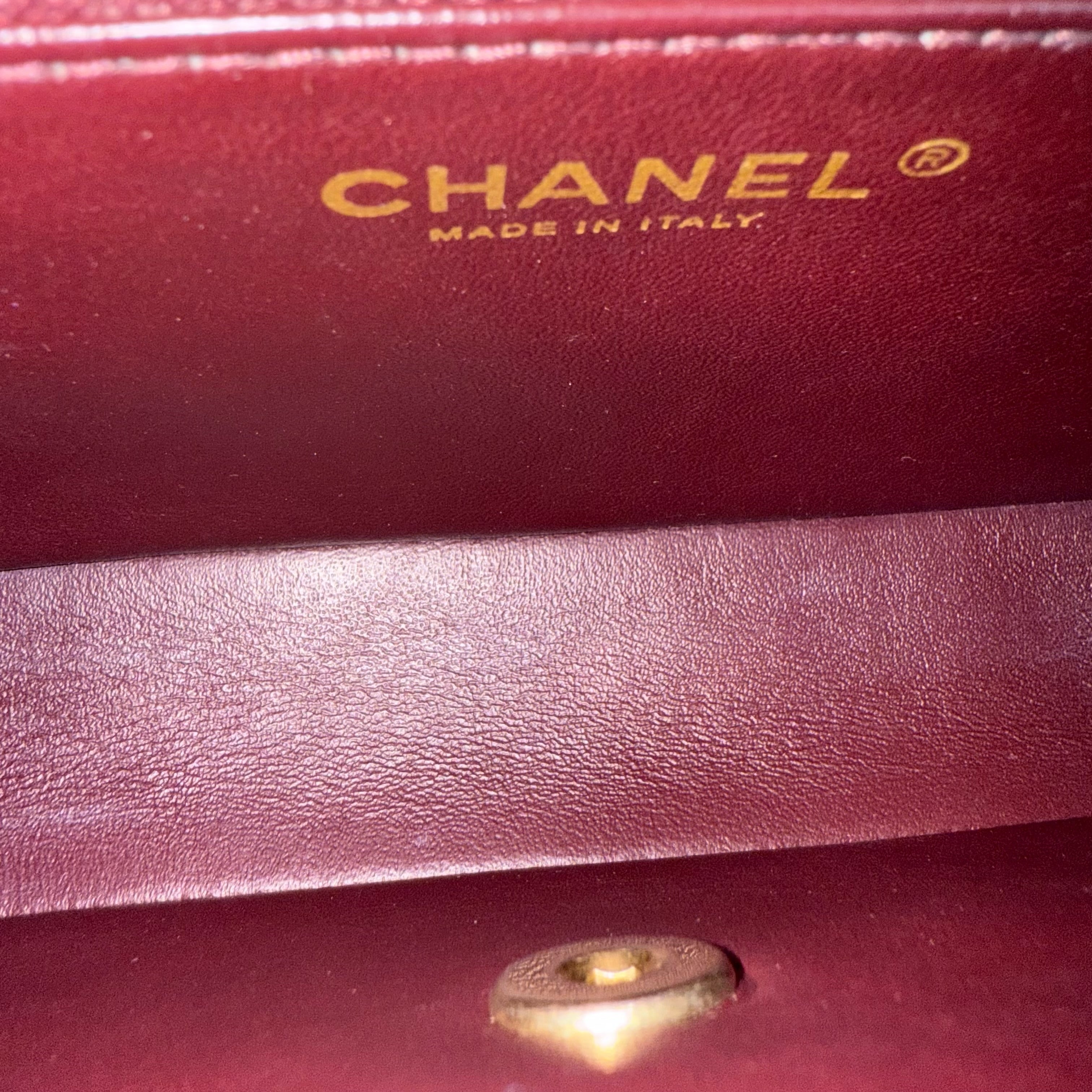 Chanel Seasonal Two-tone Flap Small - Quilted Lambskin Pink Burgundy Gold Hardware Series 23