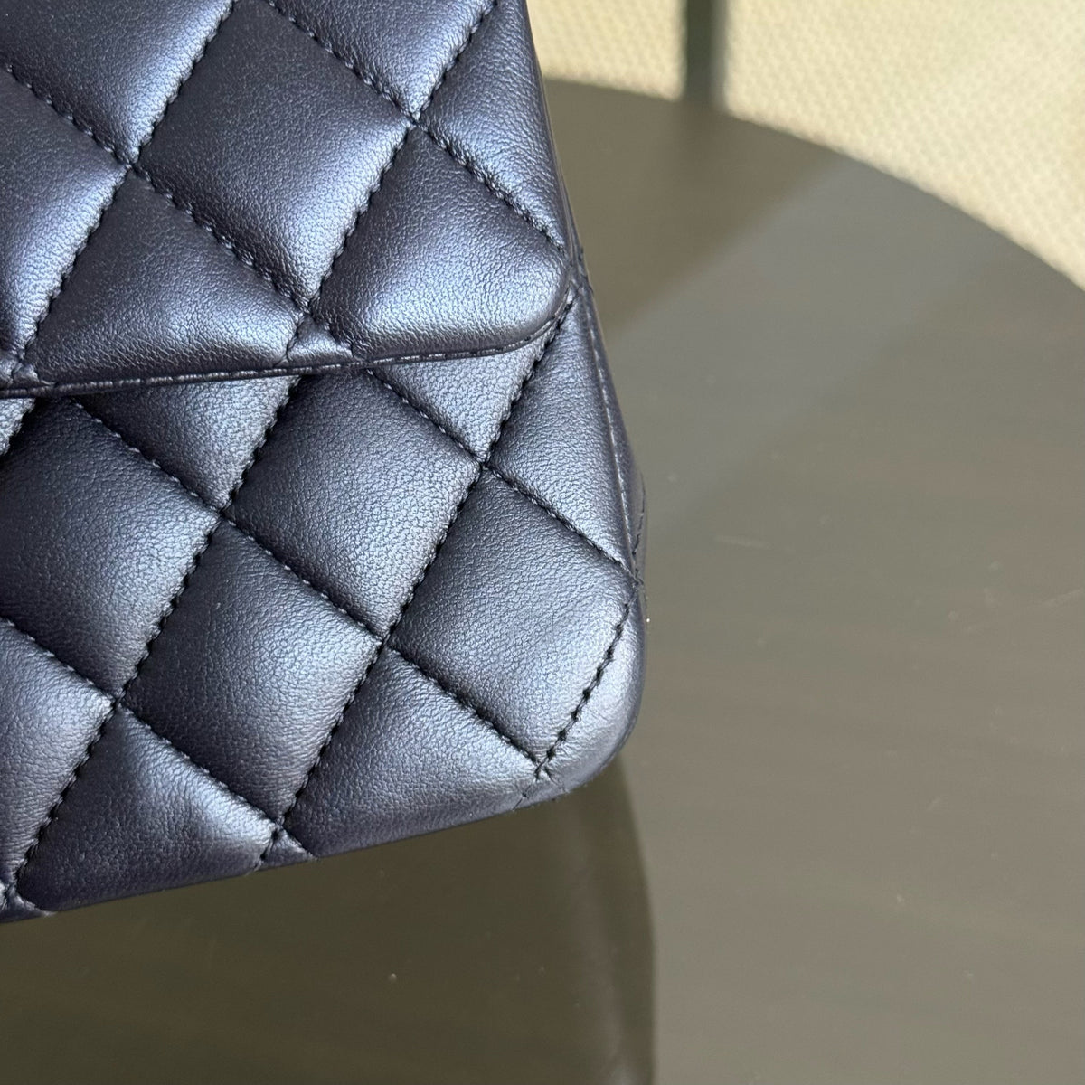 Chanel Classic Flap Medium - Lambskin 25CM Quilted Midnight Blue Light Silver Hardware Series 24