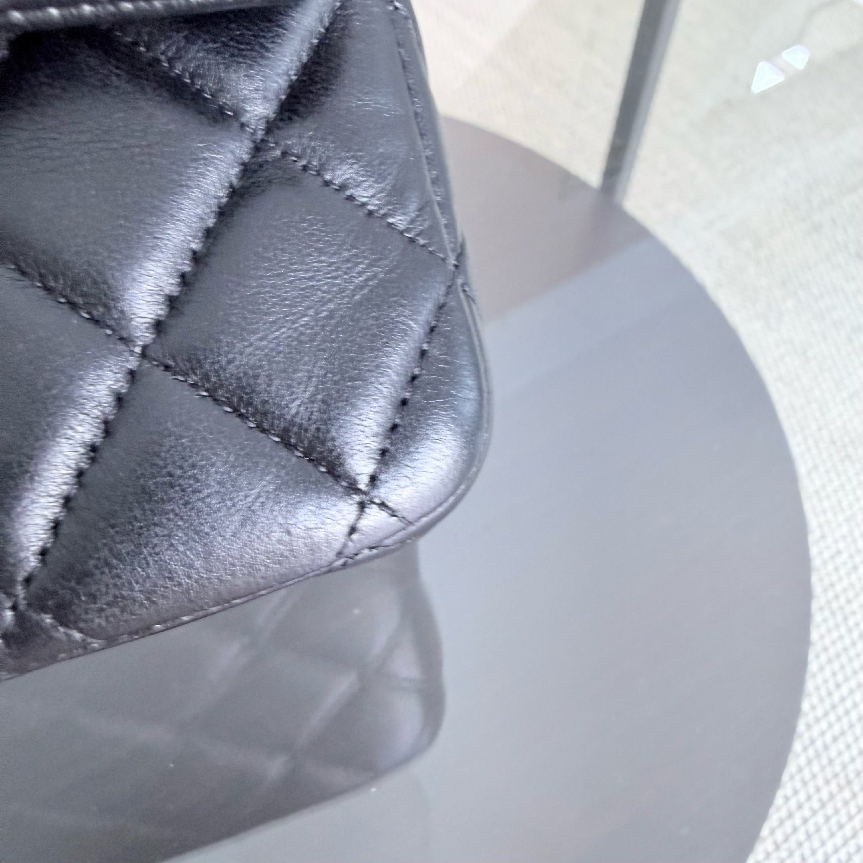 Chanel Classic Flap Medium - Special Valentine Edition 25CM Quilted Lambskin Black Silver Hardware Series 19