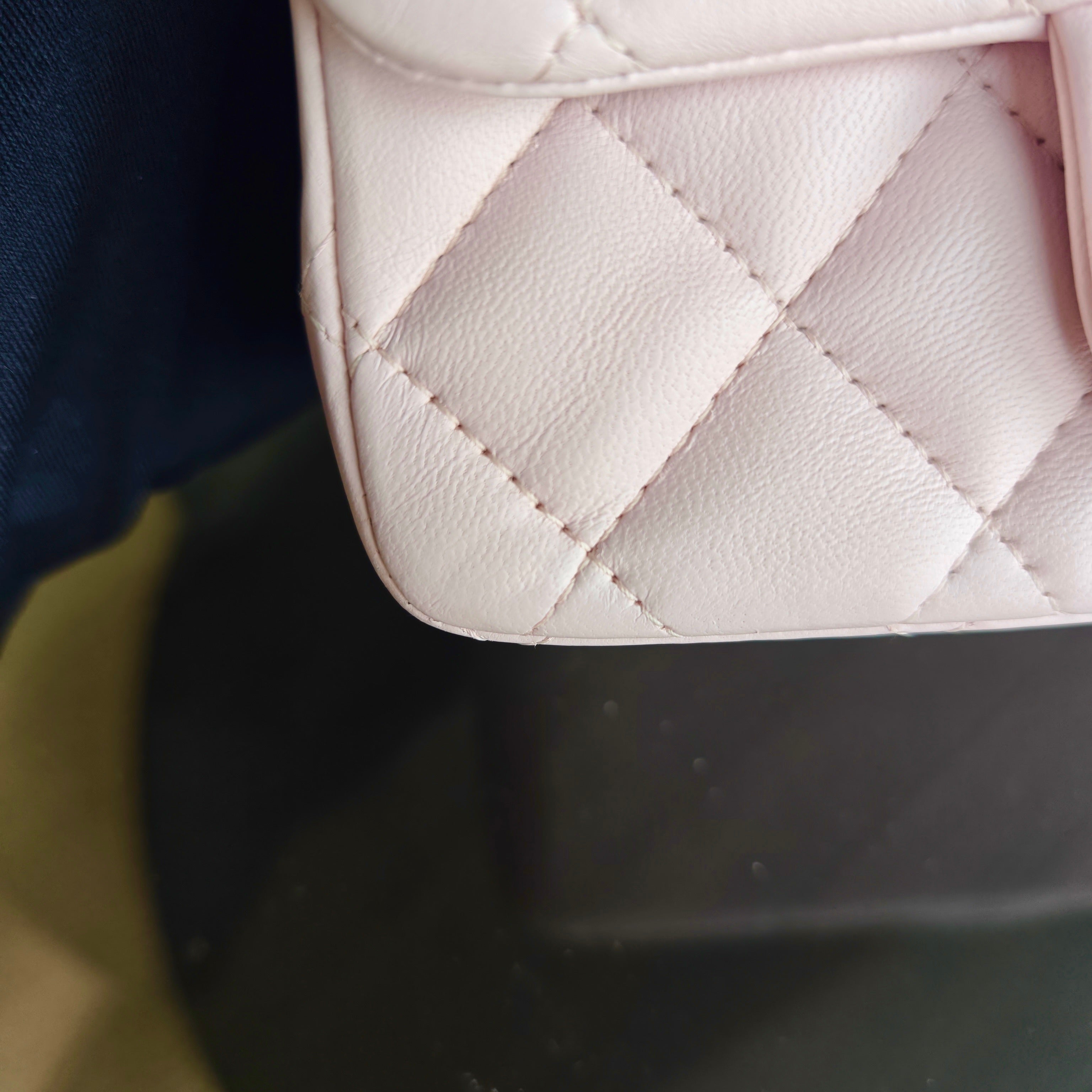 Chanel Classic Flap Mini Square - 17CM Quilted Lambskin Light Pink Gold Hardware Series 23