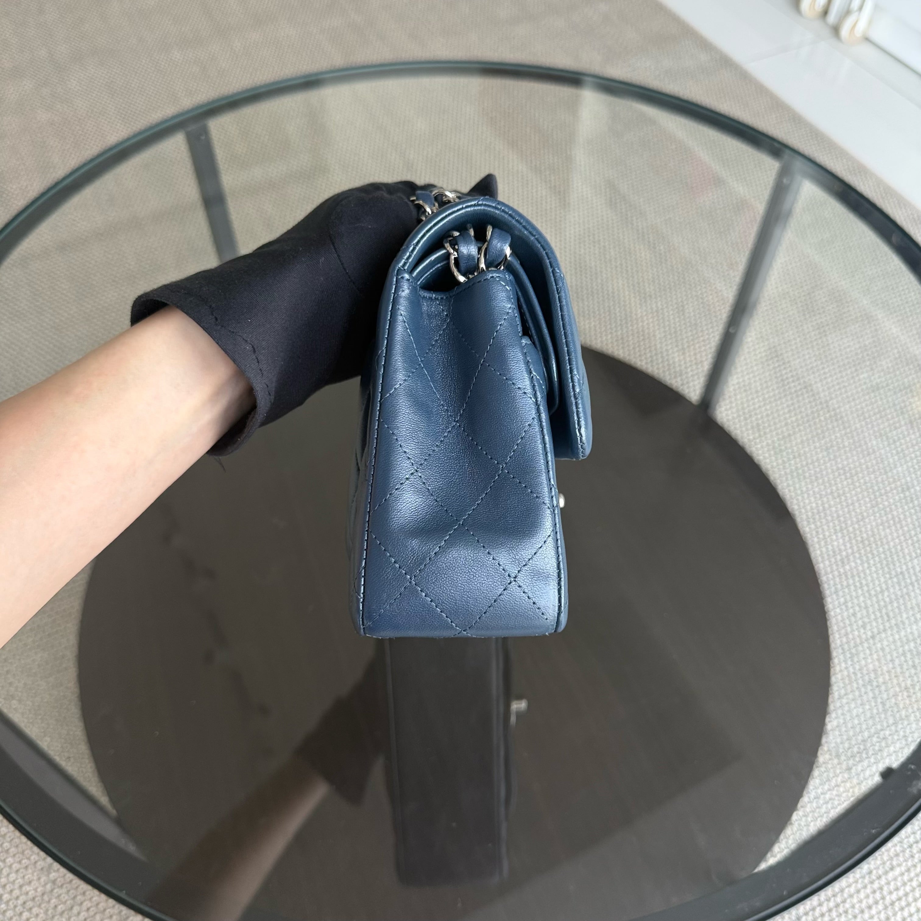 Chanel Classic Flap Small - Lambskin 23CM Dark Blue Silver Hardware Series 26