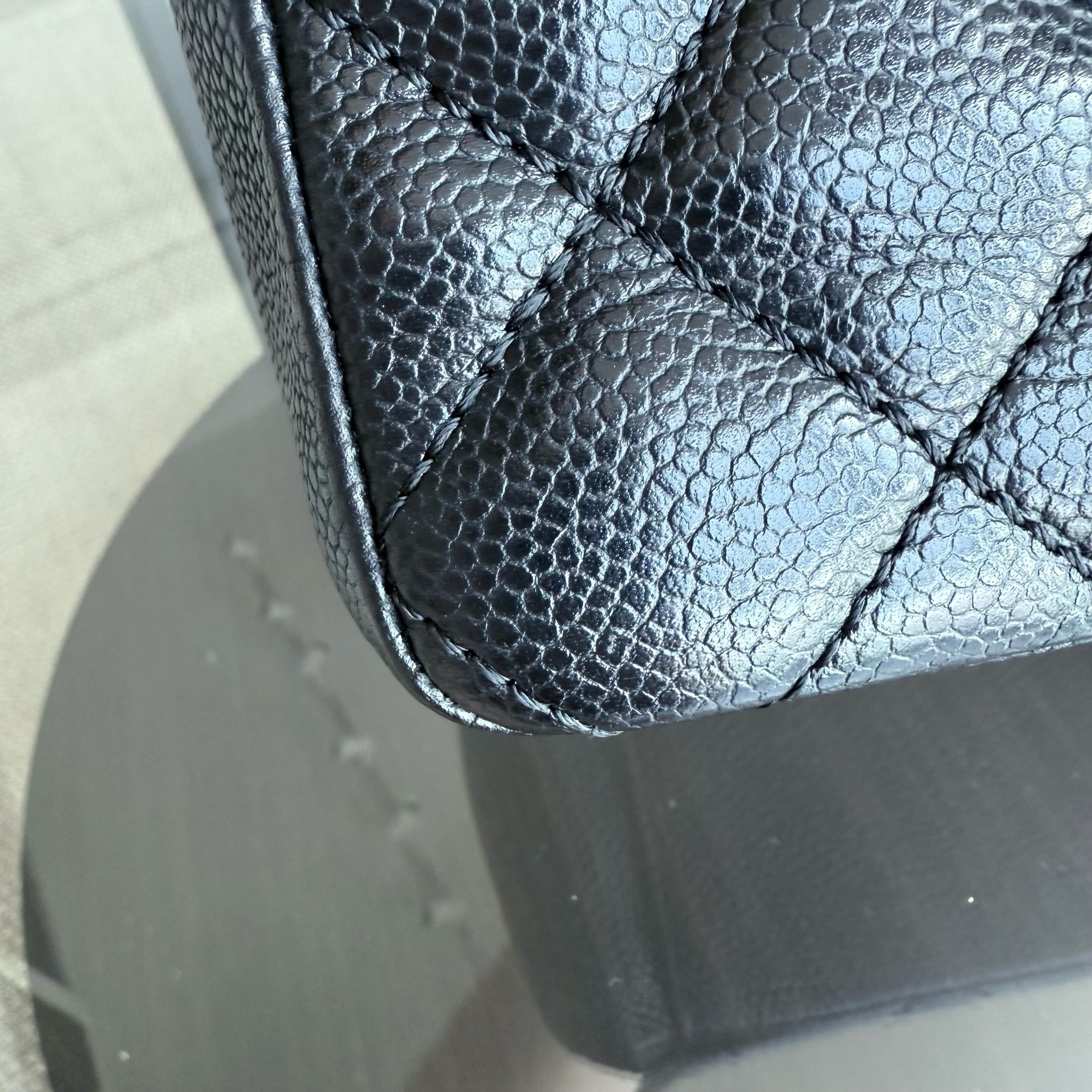 Chanel PST Petite Shopping Tote - Caviar Quilted Grained Calfskin Black Gold Hardware Series 14