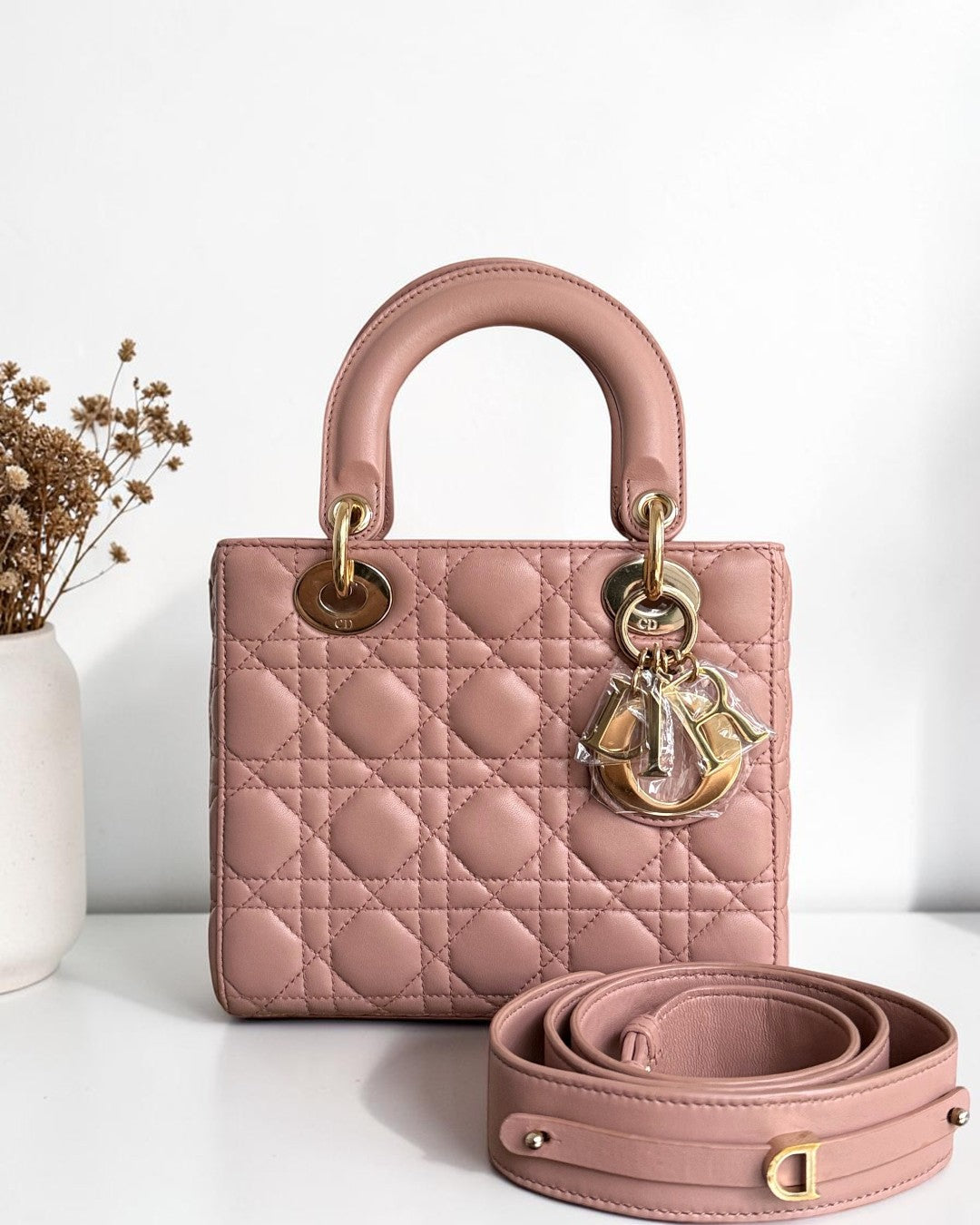 Dior Lady MyABC Small Flap - Cannage Lambskin Blush Pink Gold Hardware