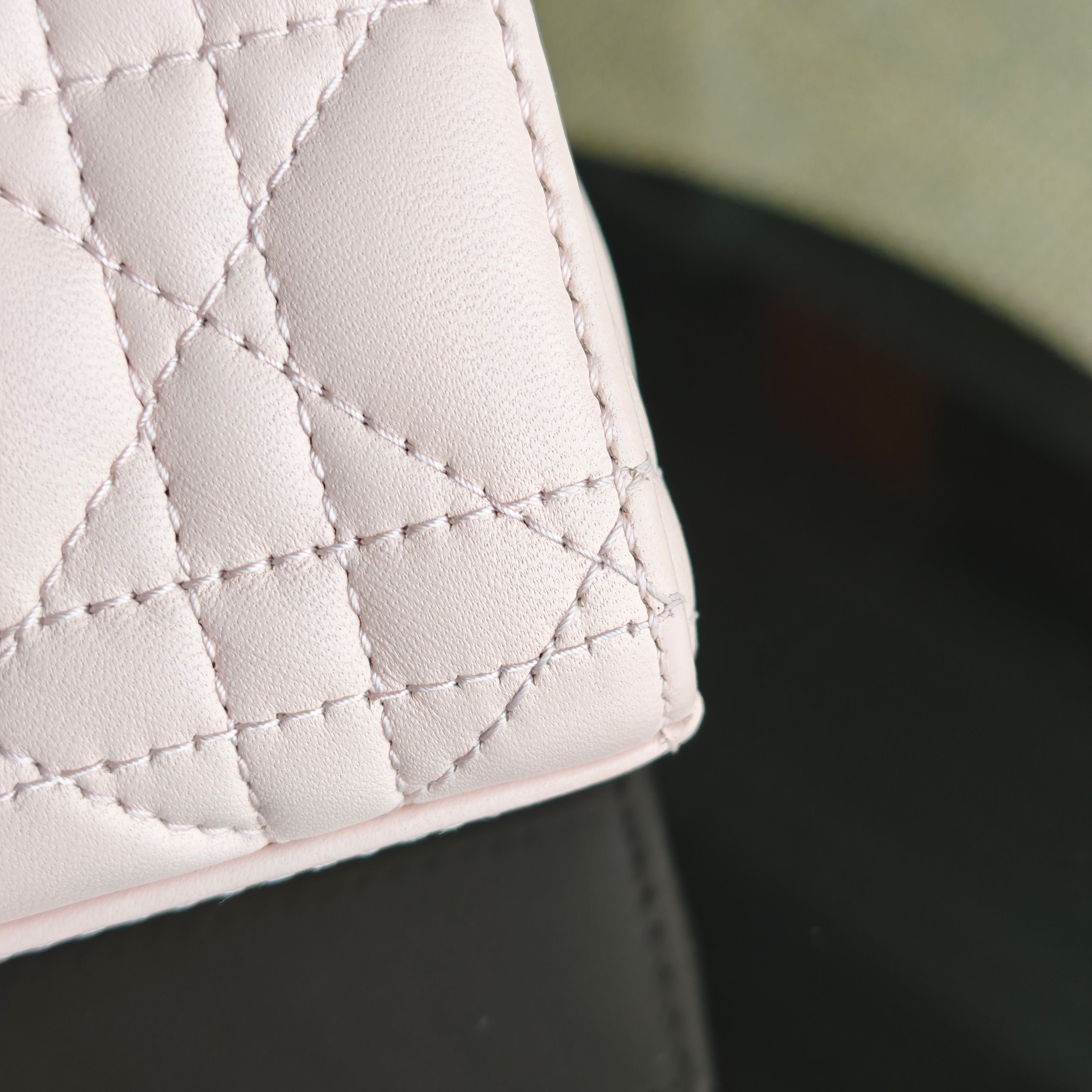 Dior D-Joy Medium - Cannage Lambskin Light Pink Gold Hardware