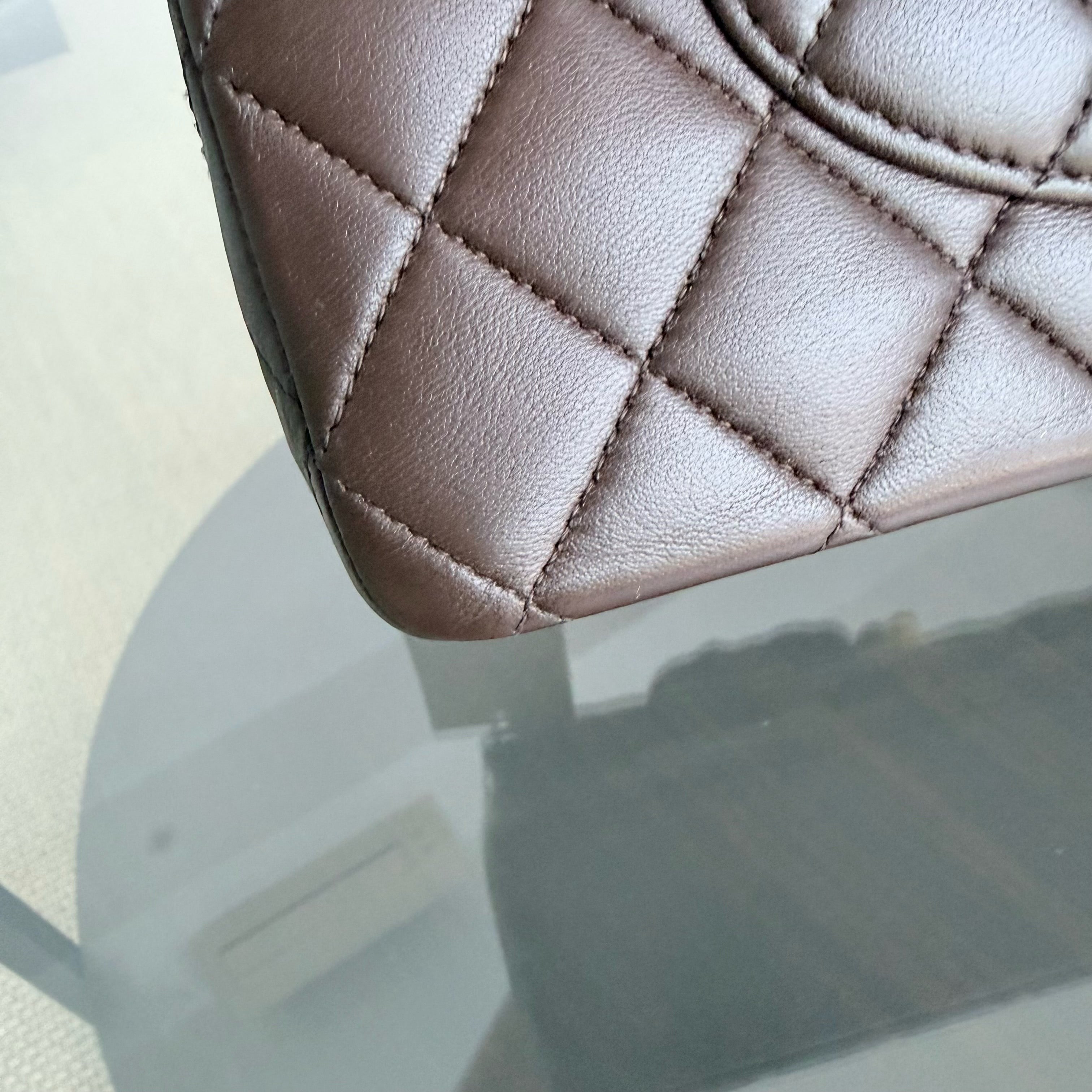 Chanel Classic Flap Medium - 25CM Quilted Lambskin Brown Gold Hardware Series 14