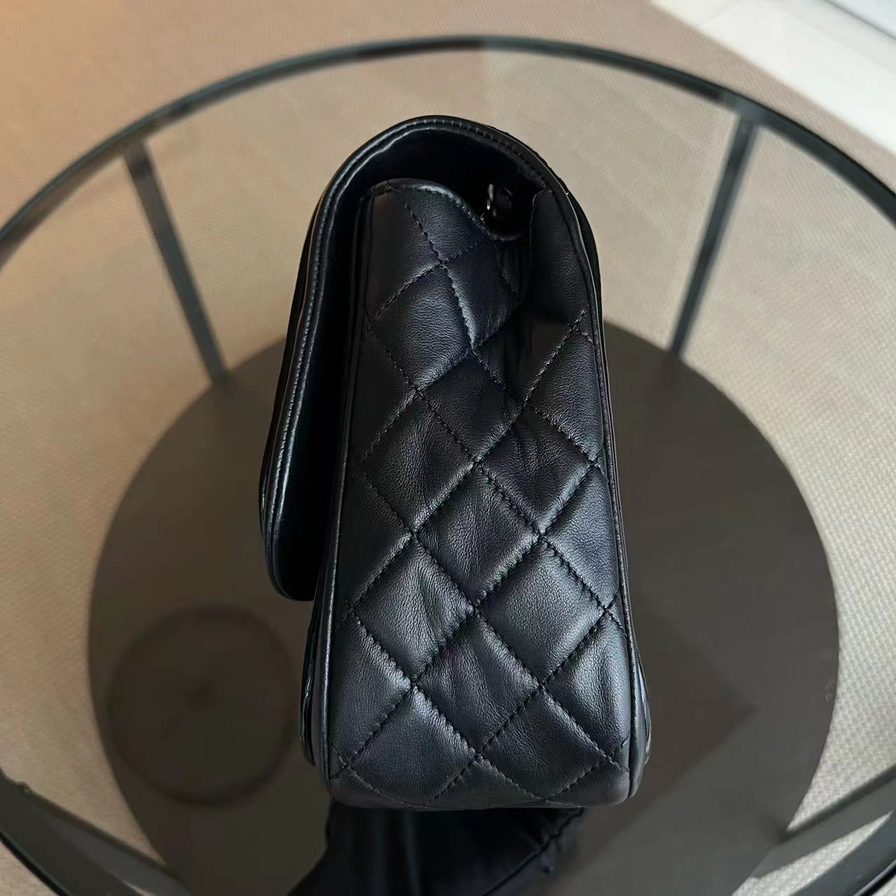 Classic Twist Timeless Jumbo Patent With Lambskin Black No 18