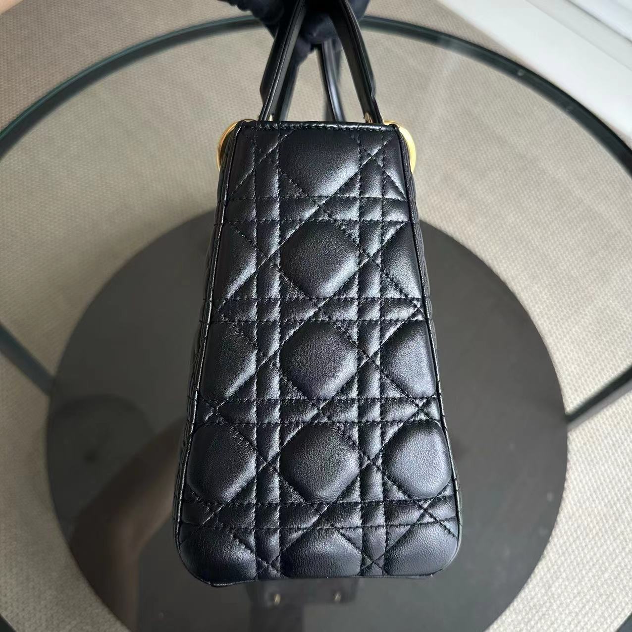 Dior Lady Medium Cannage Lambskin Black GHW