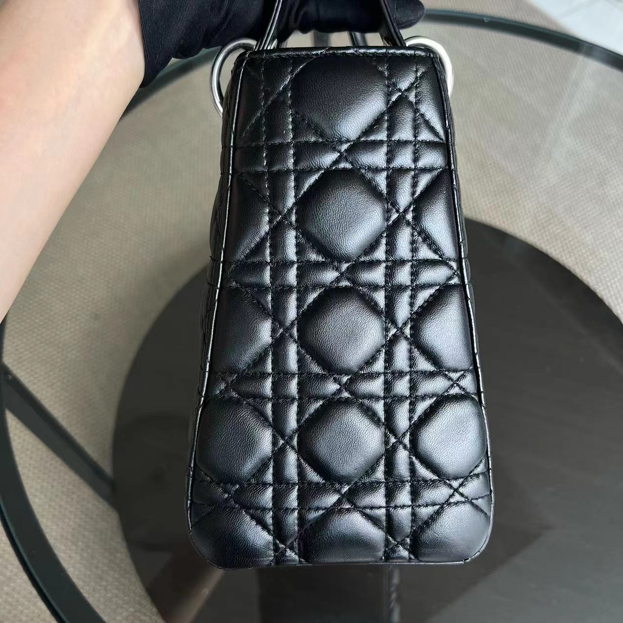 Dior Lady Medium Cannage Lambskin Black SHW