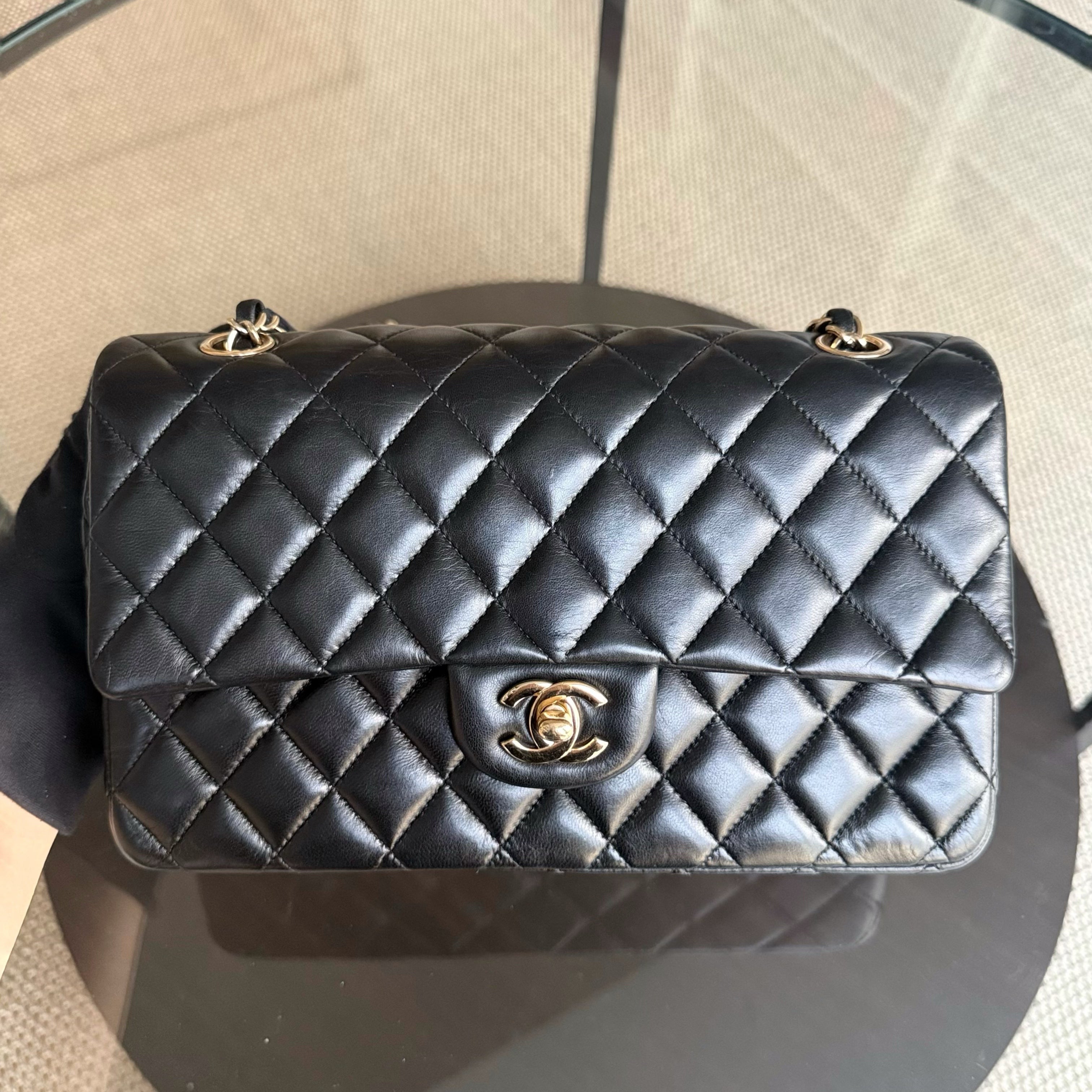 Chanel Classic Flap Seasonal - Valentines Special Edition 25CM Quilted Lambskin Black Gold Hardware Series 19