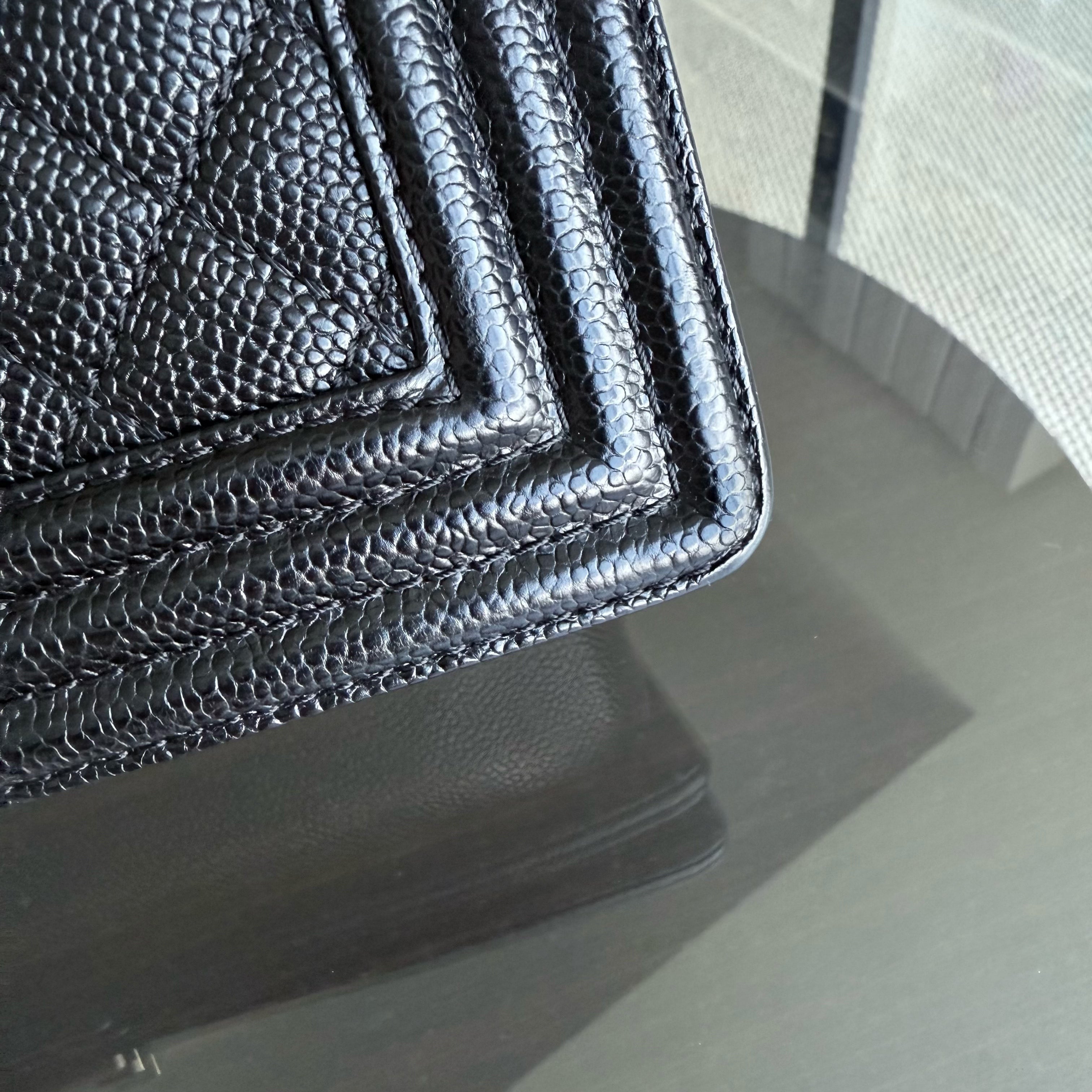 Chanel Boy Medium - Caviar 28CM New Medium Quilted Black Ruthenium Silver Hardware Series 19