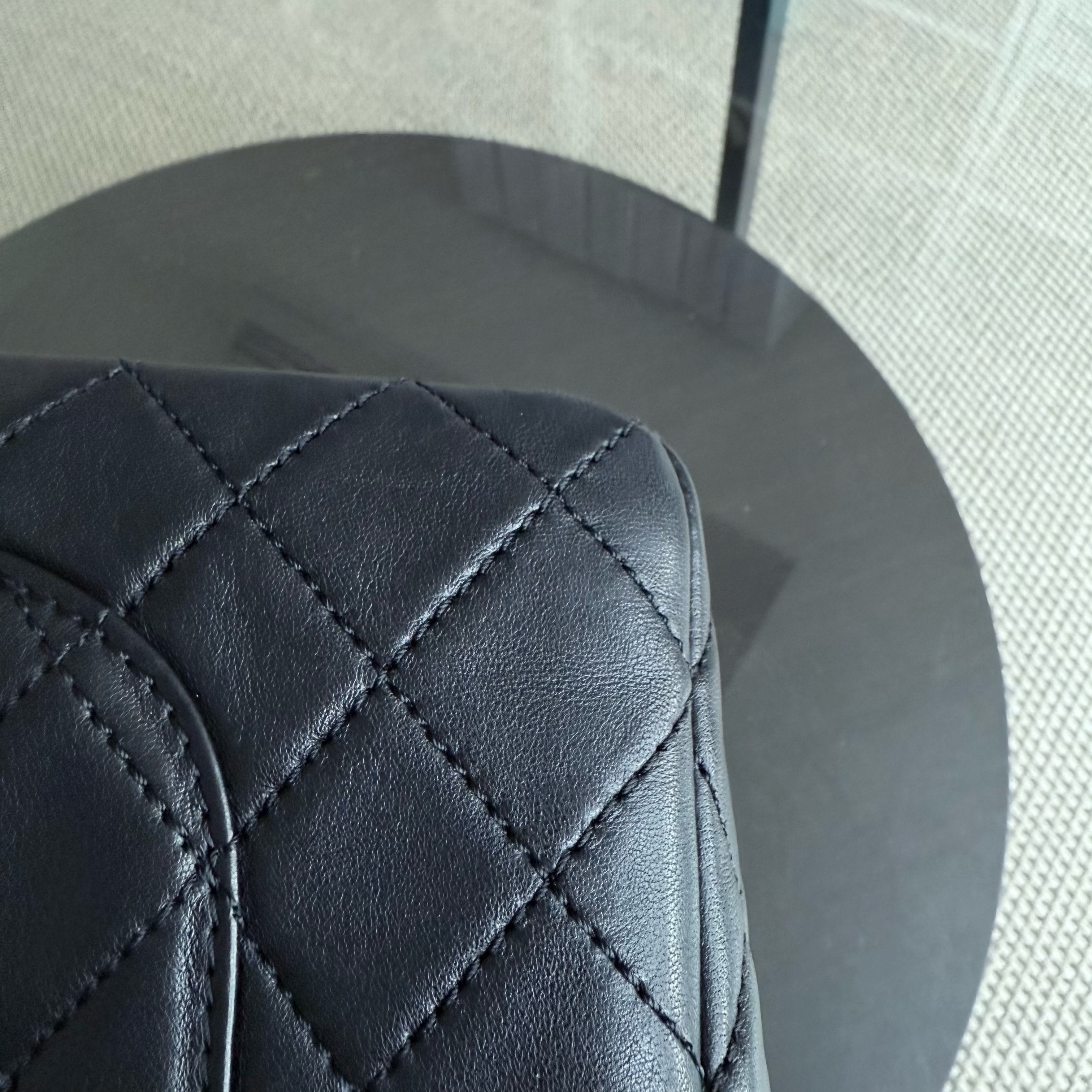 Chanel Seasonal Flap - 27CM Quilted Lambskin Black Gold Hardware Series 18