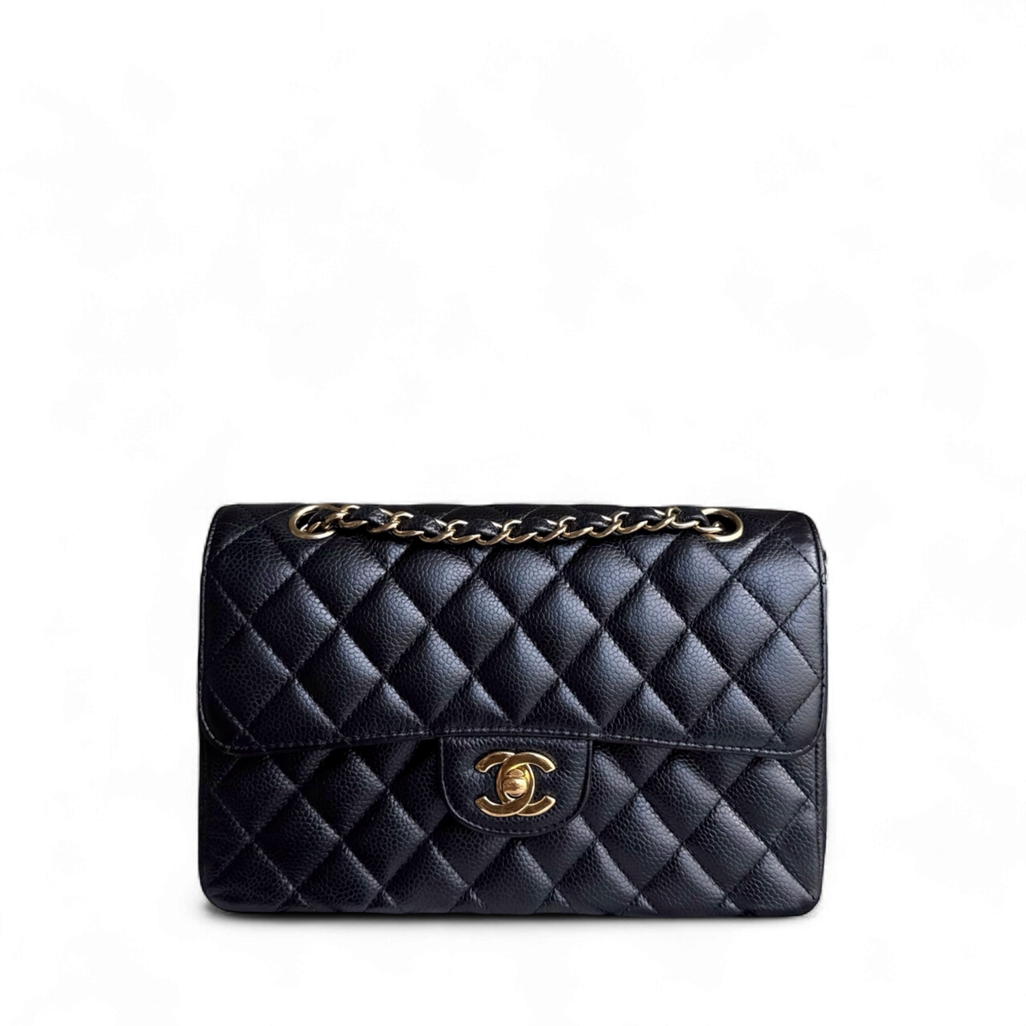 Chanel Classic Flap Small - Caviar 23CM Quilted Grained Calfskin Black Gold Hardware Series 27