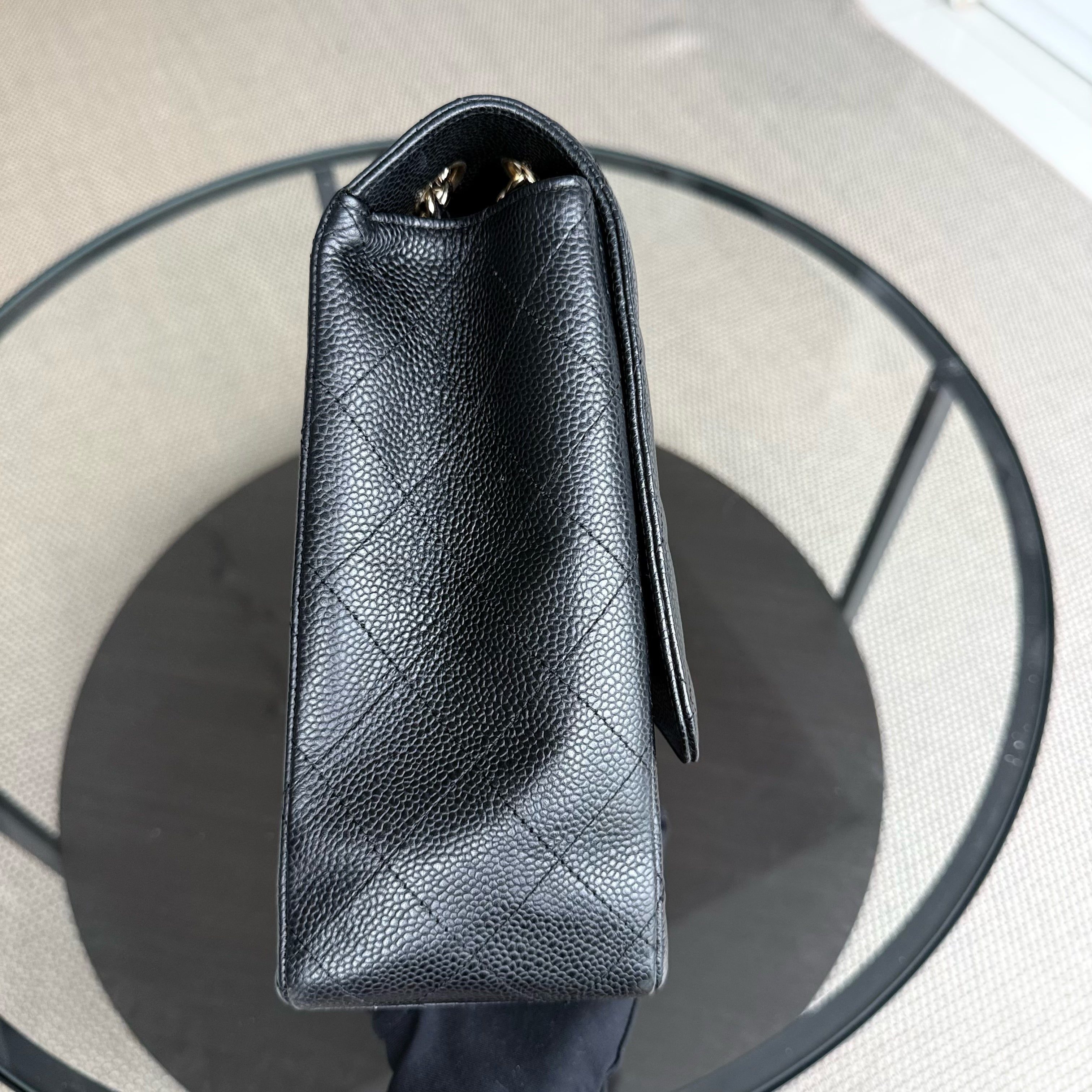Chanel Classic Flap Maxi - Caviar 33CM Quilted Black Gold Hardware Series 13