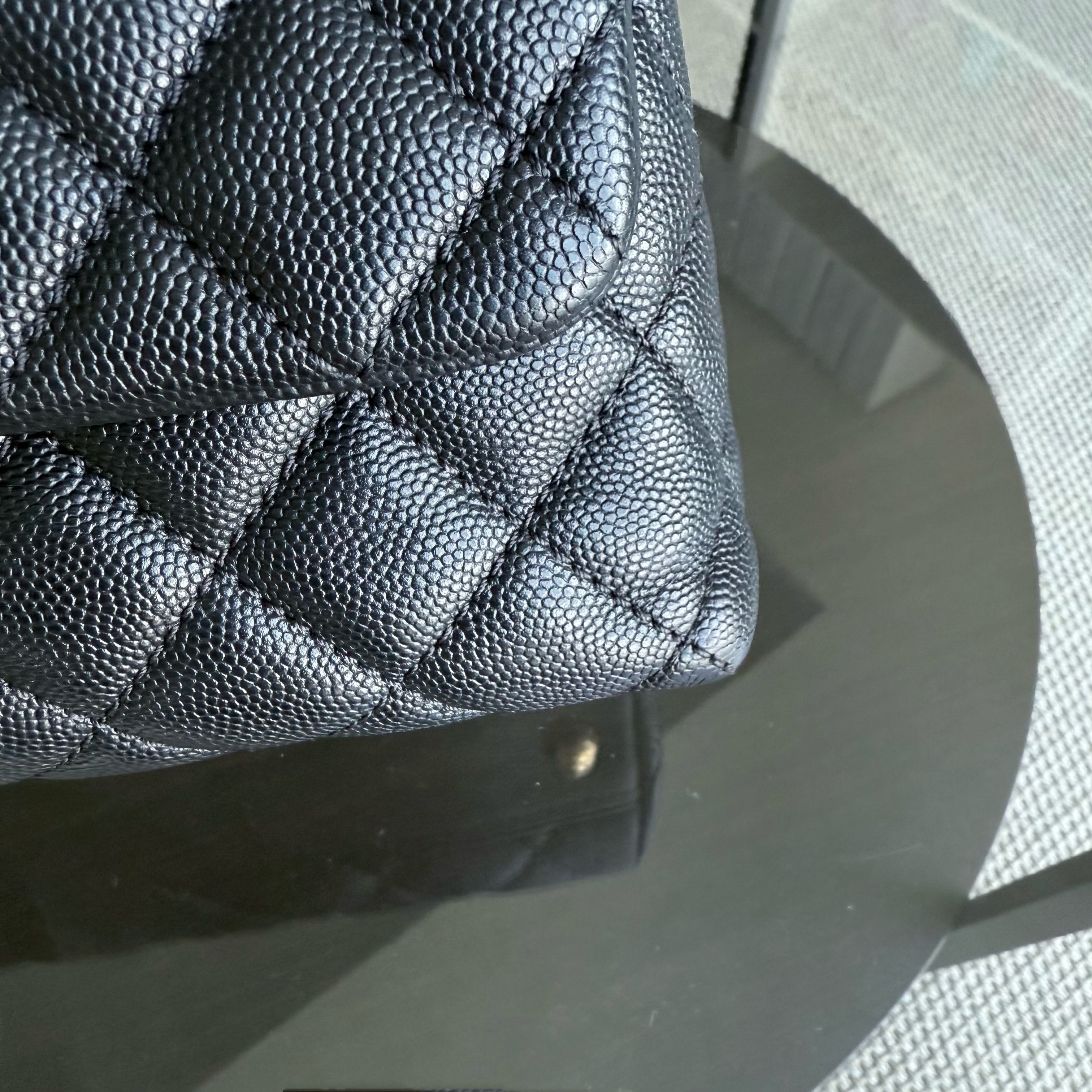 Chanel Coco Handle Medium - Caviar 29CM Quilted Black Gold Hardware Series 23