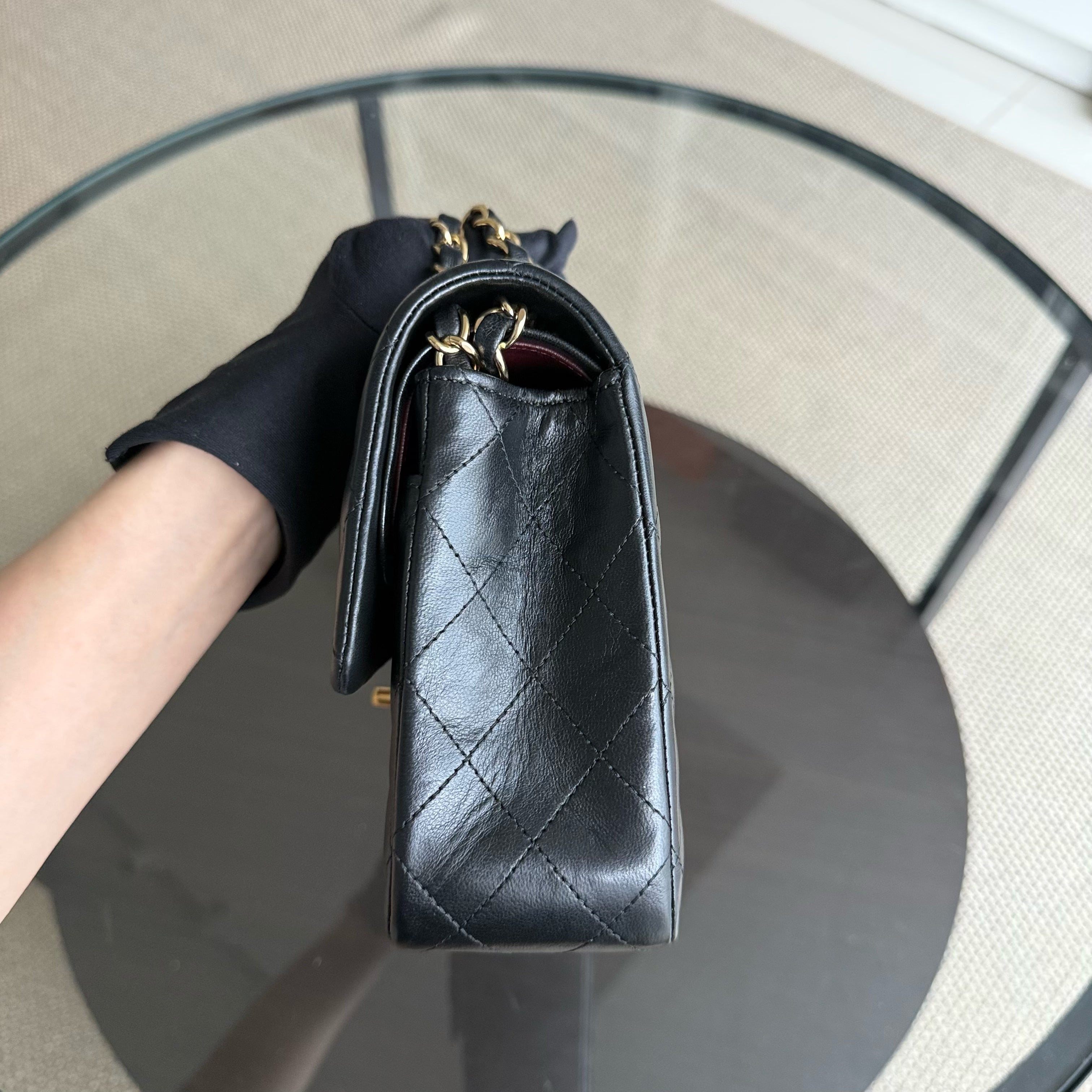 Chanel Classic Flap Medium - 25CM Quilted Lambskin Black Gold Hardware Series 18